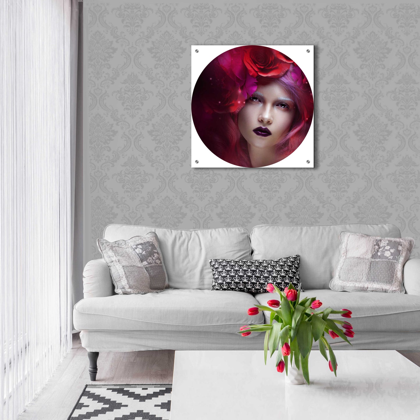 Epic Art 'Flower Girl' by Incado, Acrylic Glass Wall Art,24x24