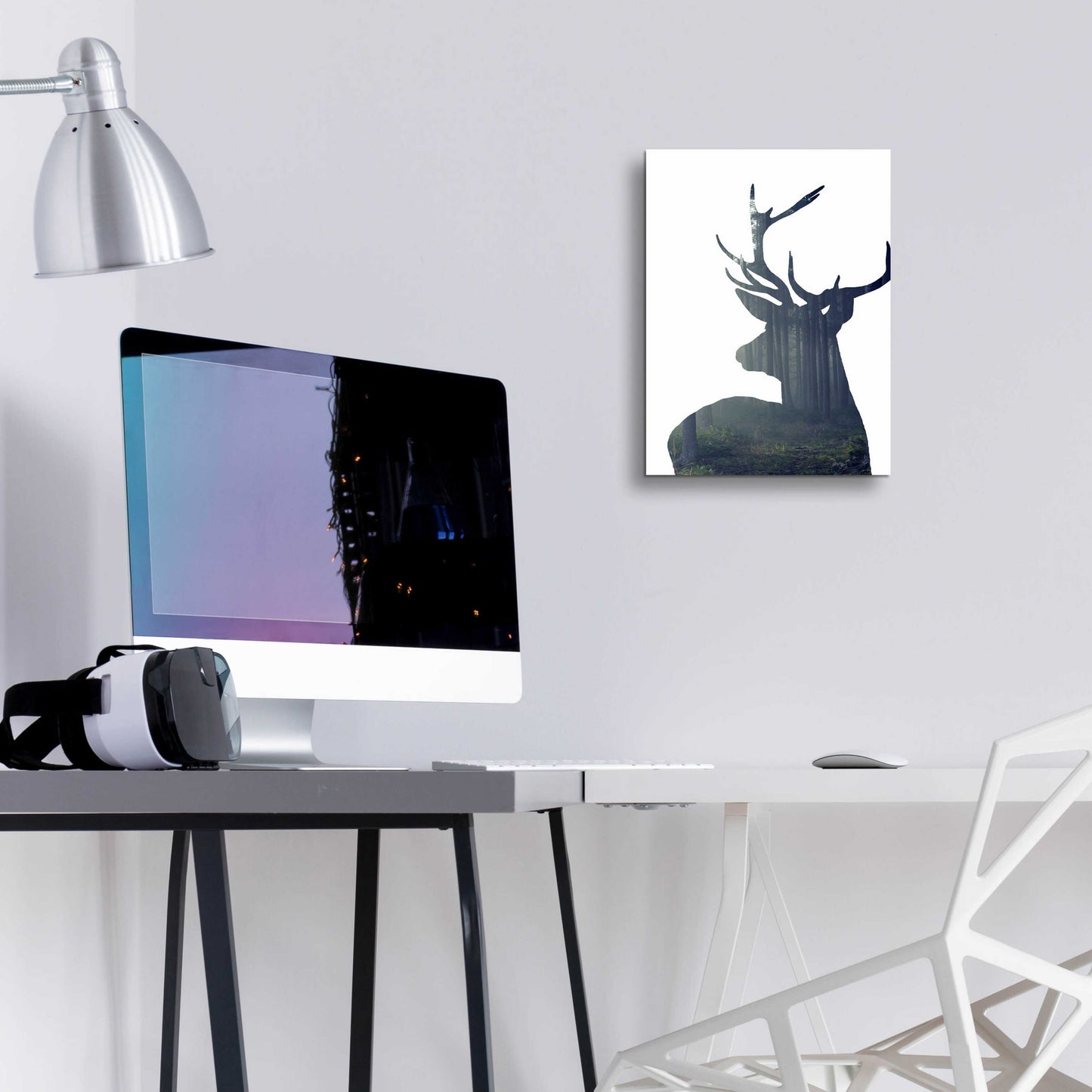 Epic Art 'Forest Deer Silhouette' by Incado, Acrylic Glass Wall Art,12x16