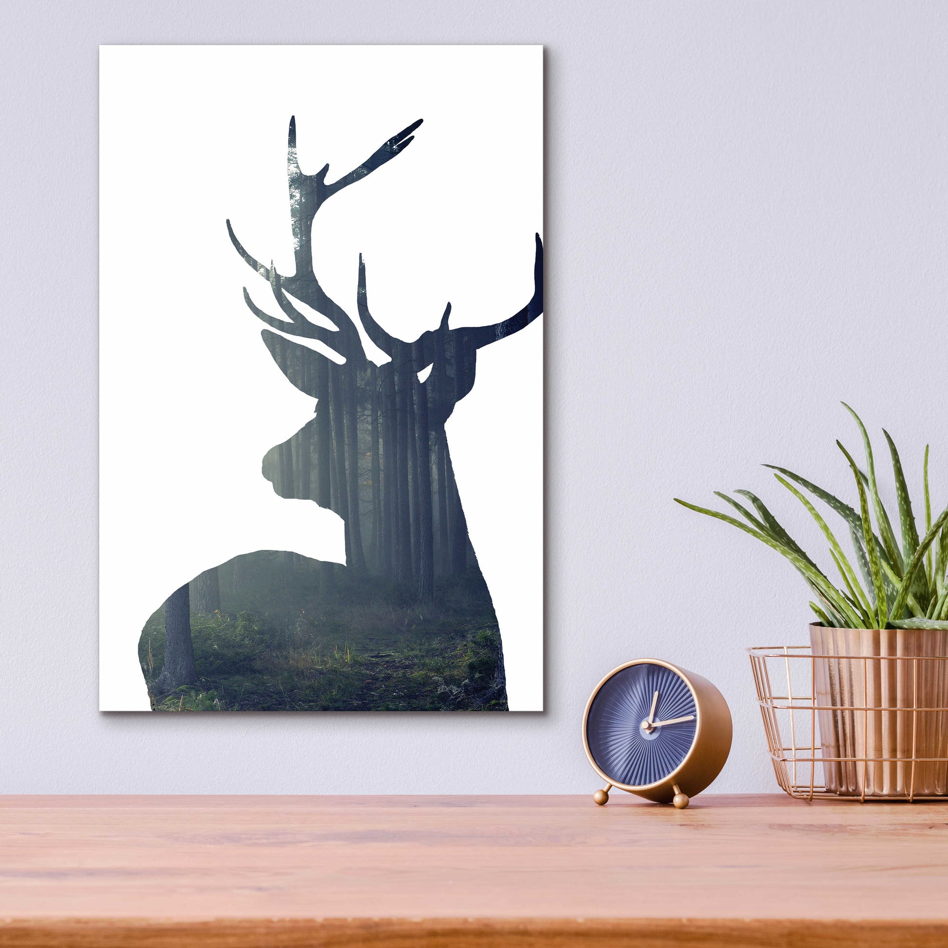 Epic Art 'Forest Deer Silhouette' by Incado, Acrylic Glass Wall Art,12x16