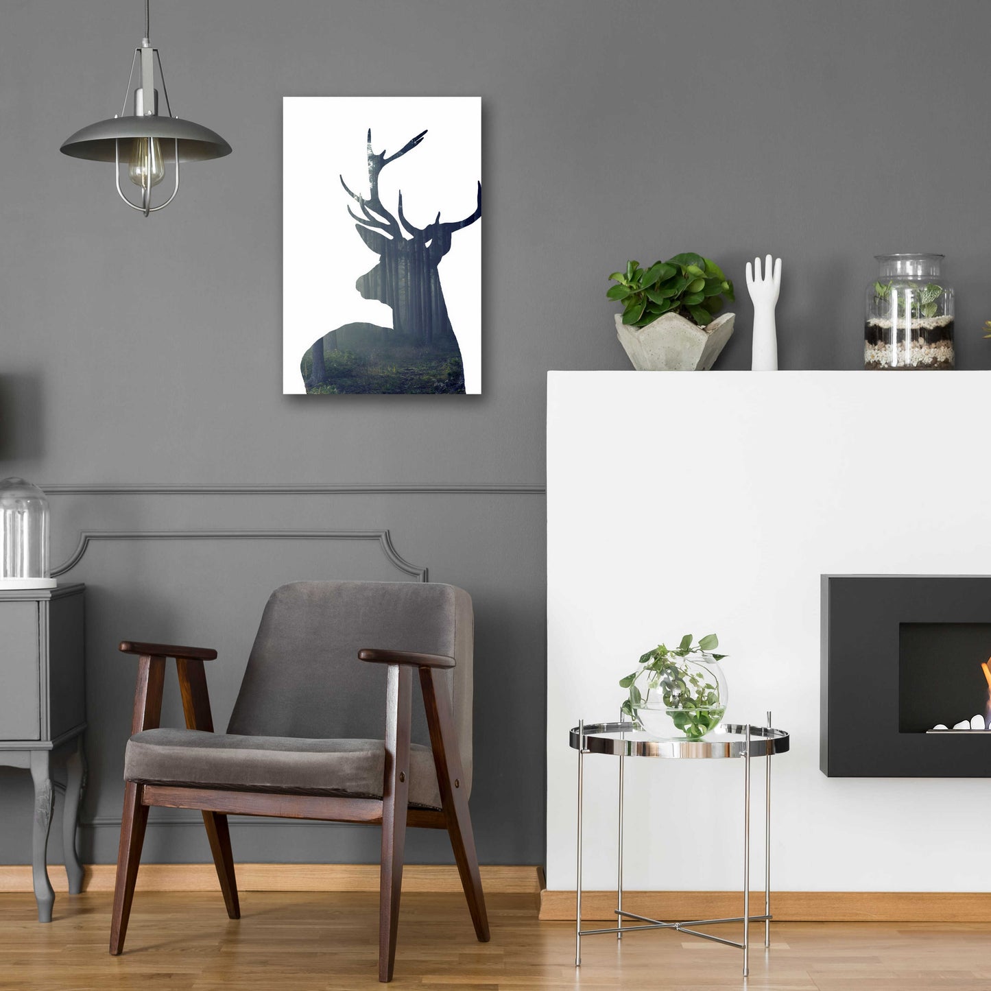 Epic Art 'Forest Deer Silhouette' by Incado, Acrylic Glass Wall Art,16x24