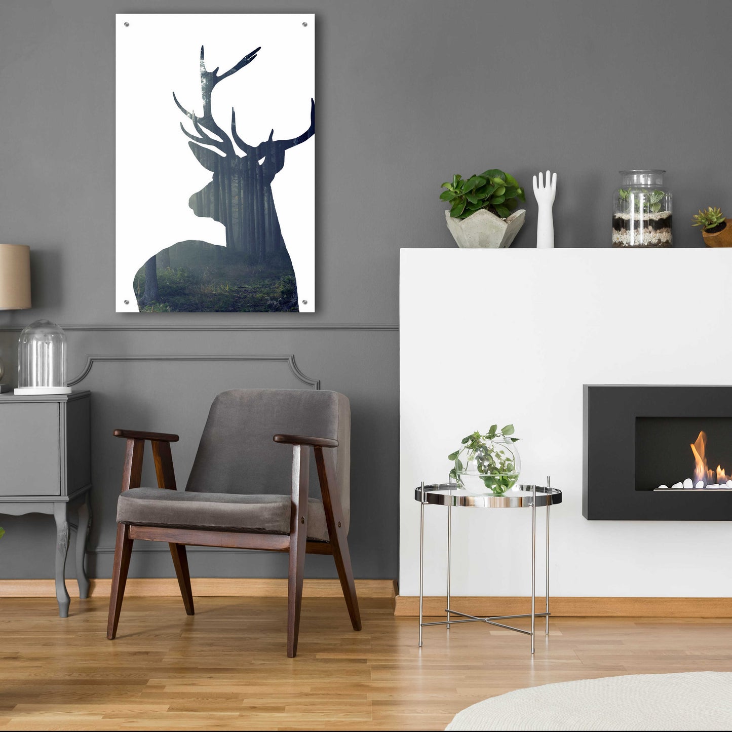 Epic Art 'Forest Deer Silhouette' by Incado, Acrylic Glass Wall Art,24x36