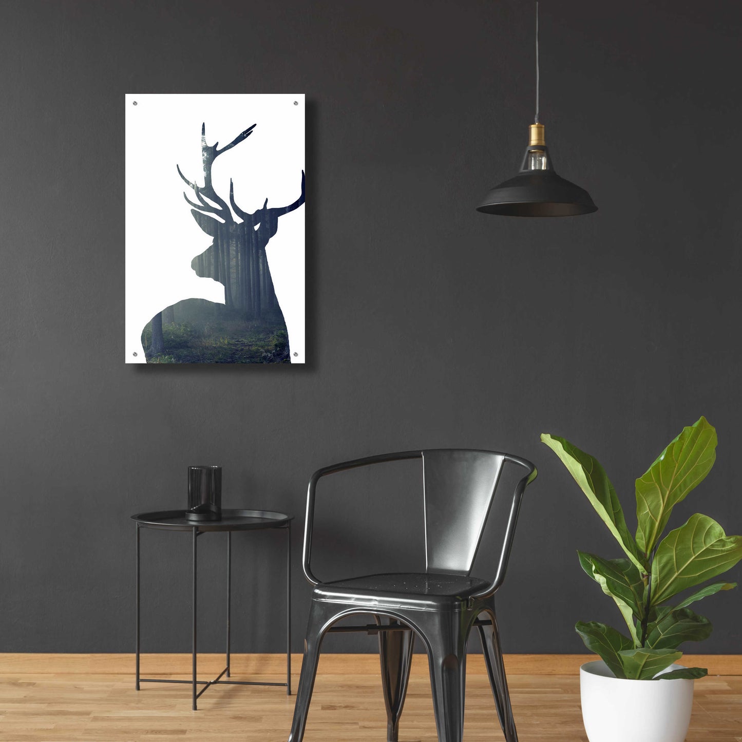 Epic Art 'Forest Deer Silhouette' by Incado, Acrylic Glass Wall Art,24x36