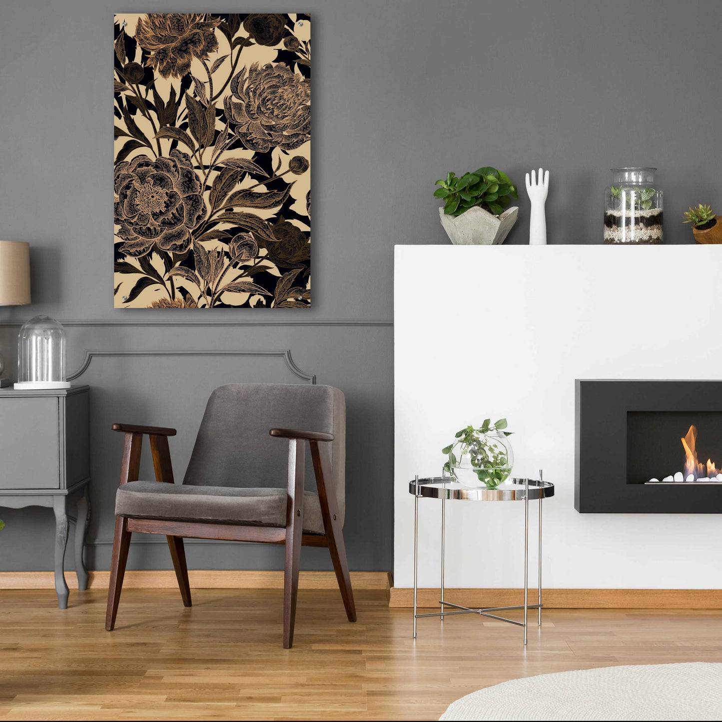 Epic Art 'Golden Rose II' by Incado, Acrylic Glass Wall Art,24x36