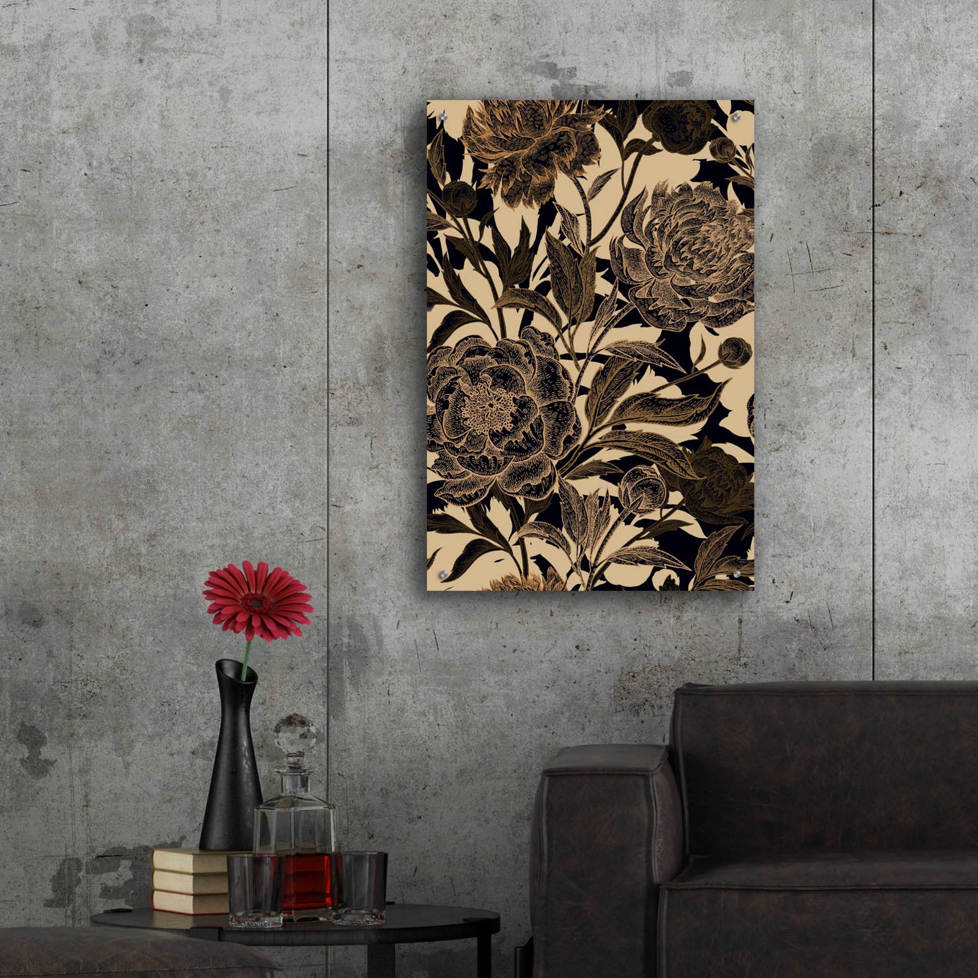 Epic Art 'Golden Rose II' by Incado, Acrylic Glass Wall Art,24x36