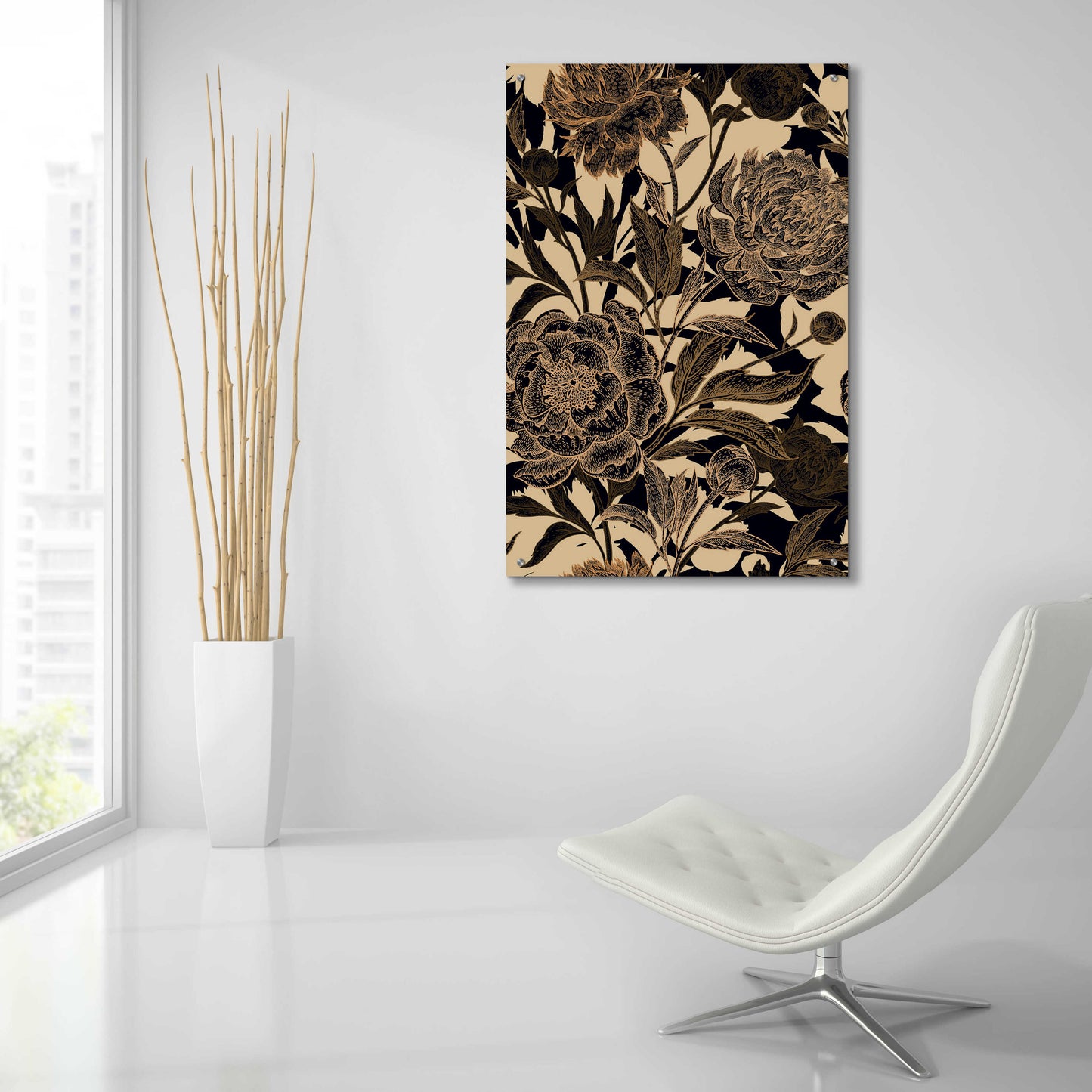 Epic Art 'Golden Rose II' by Incado, Acrylic Glass Wall Art,24x36