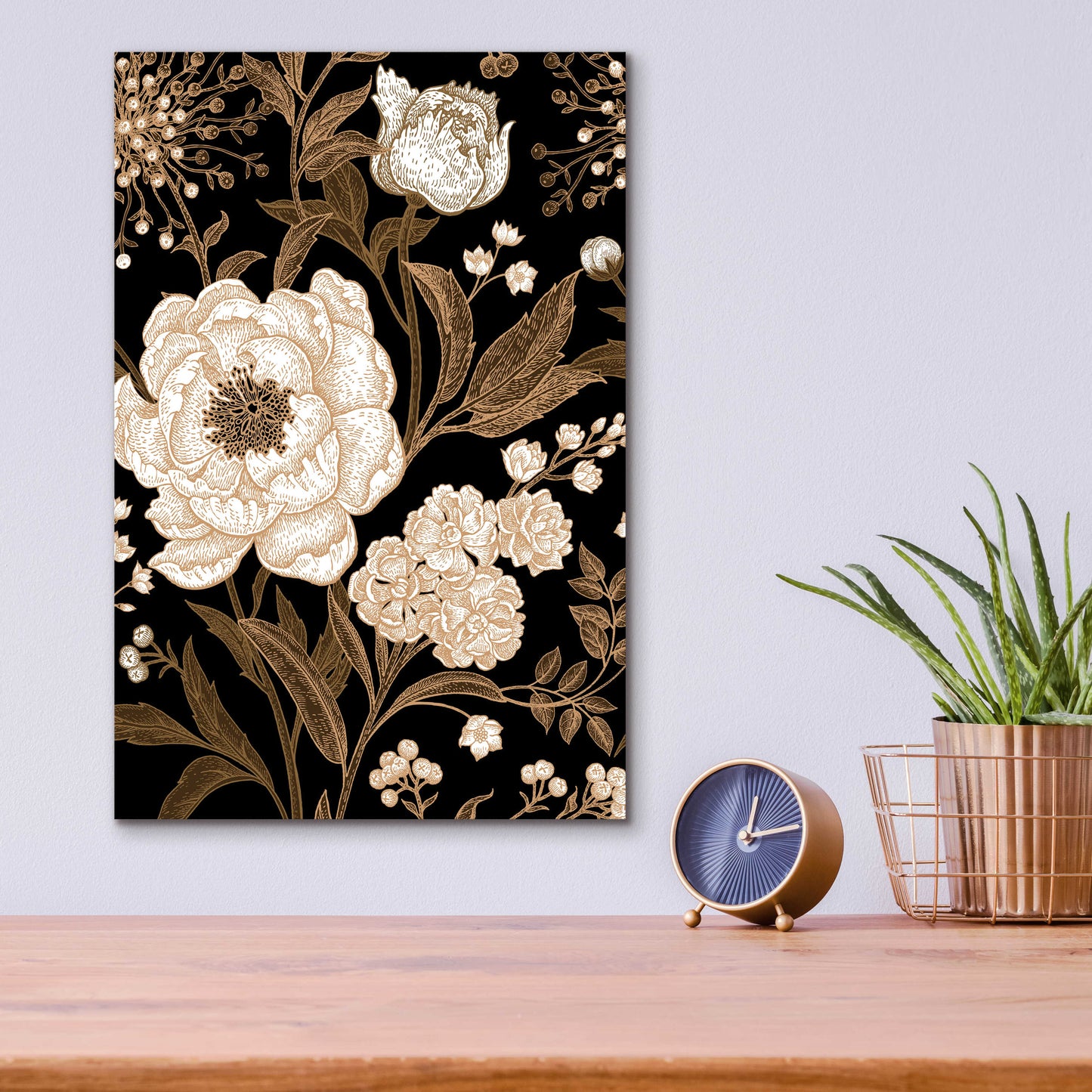 Epic Art 'Golden Rose' by Incado, Acrylic Glass Wall Art,12x16