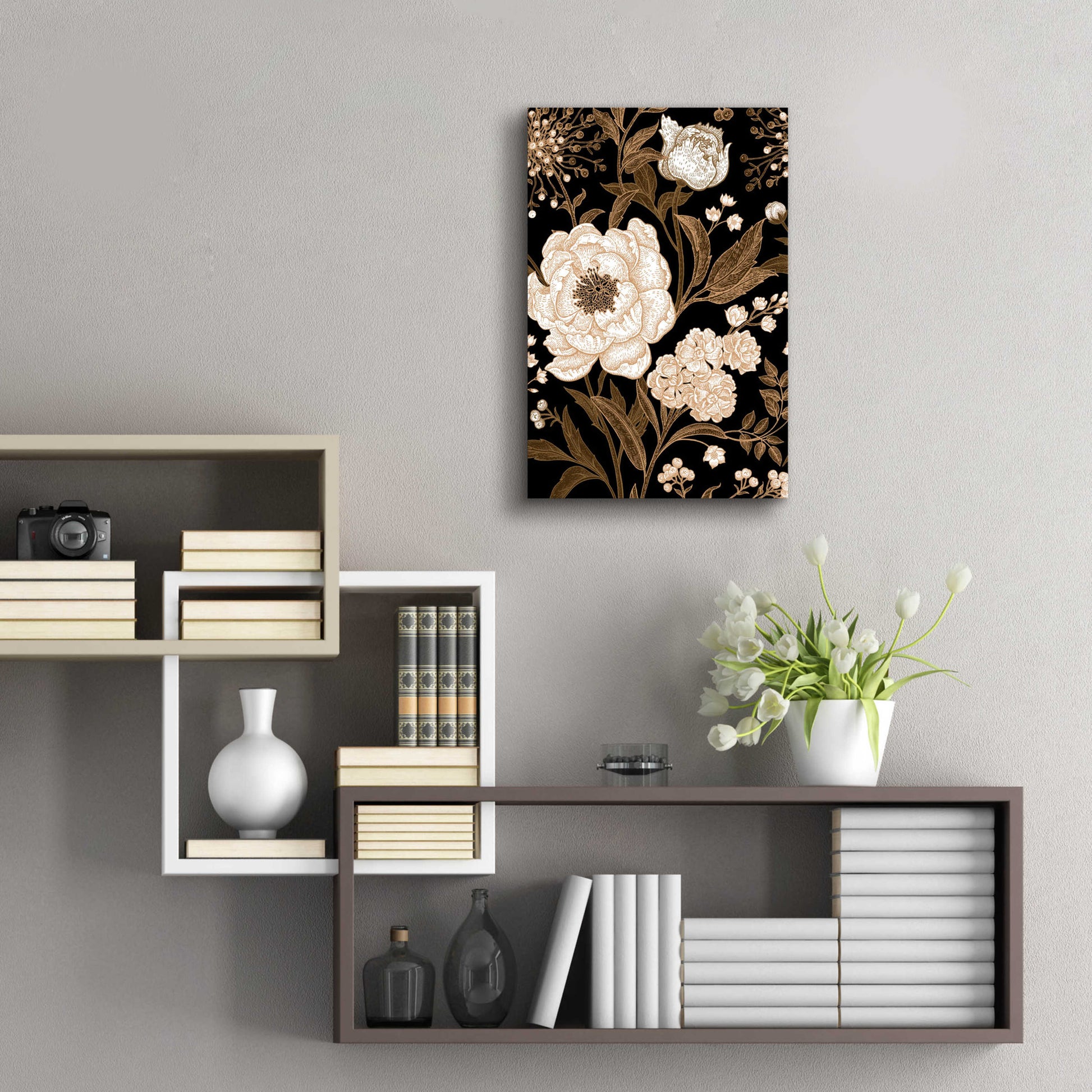 Epic Art 'Golden Rose' by Incado, Acrylic Glass Wall Art,16x24