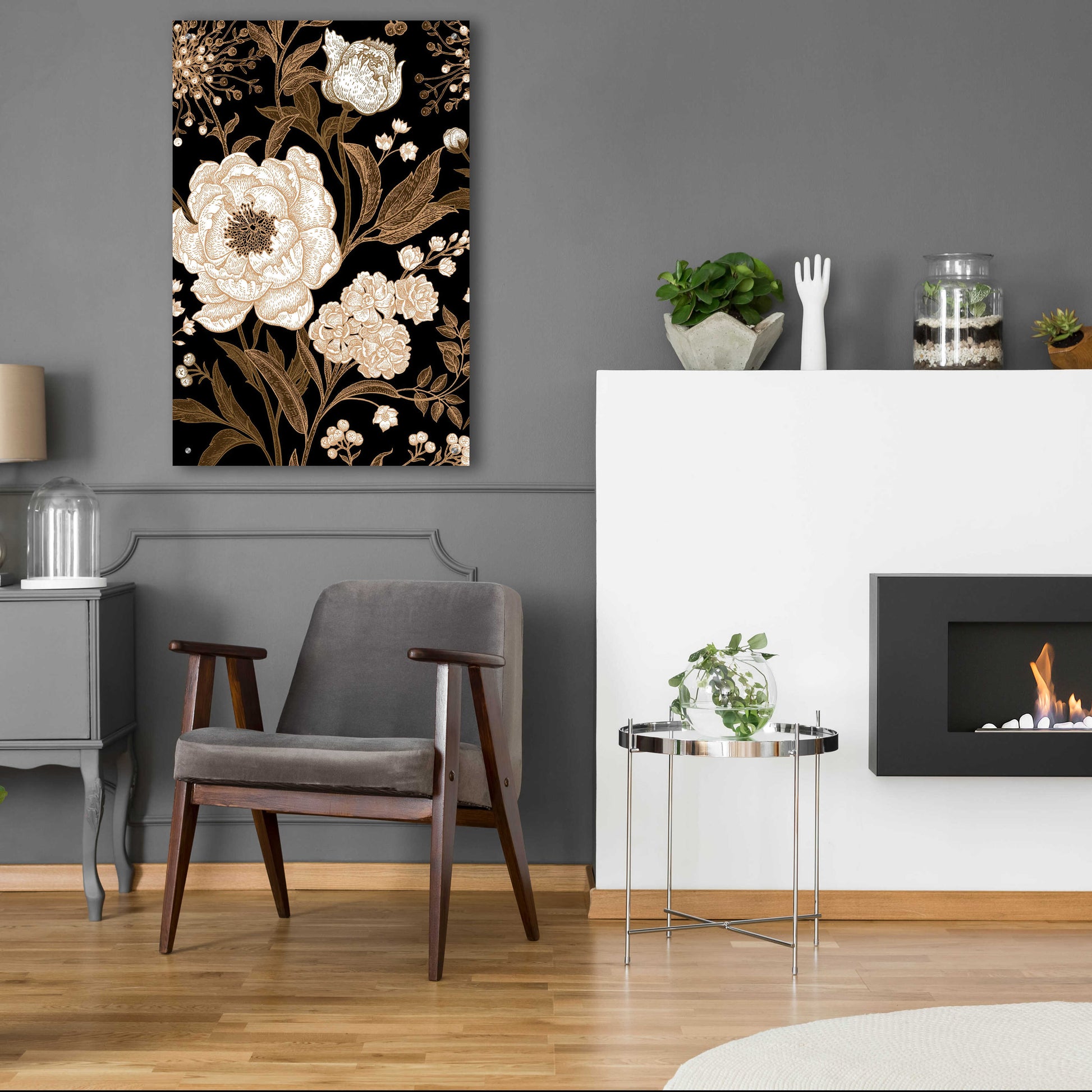 Epic Art 'Golden Rose' by Incado, Acrylic Glass Wall Art,24x36