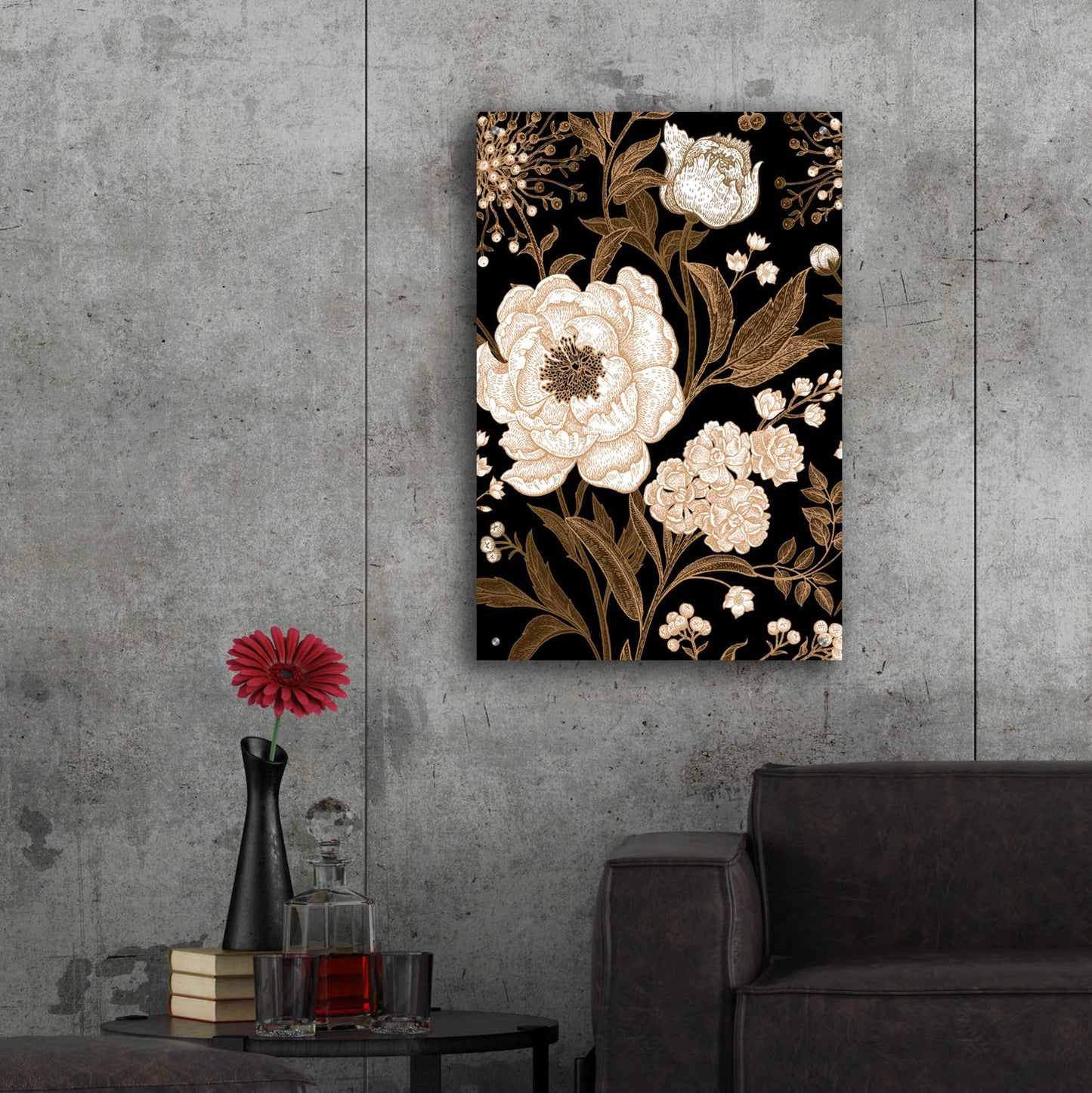 Epic Art 'Golden Rose' by Incado, Acrylic Glass Wall Art,24x36