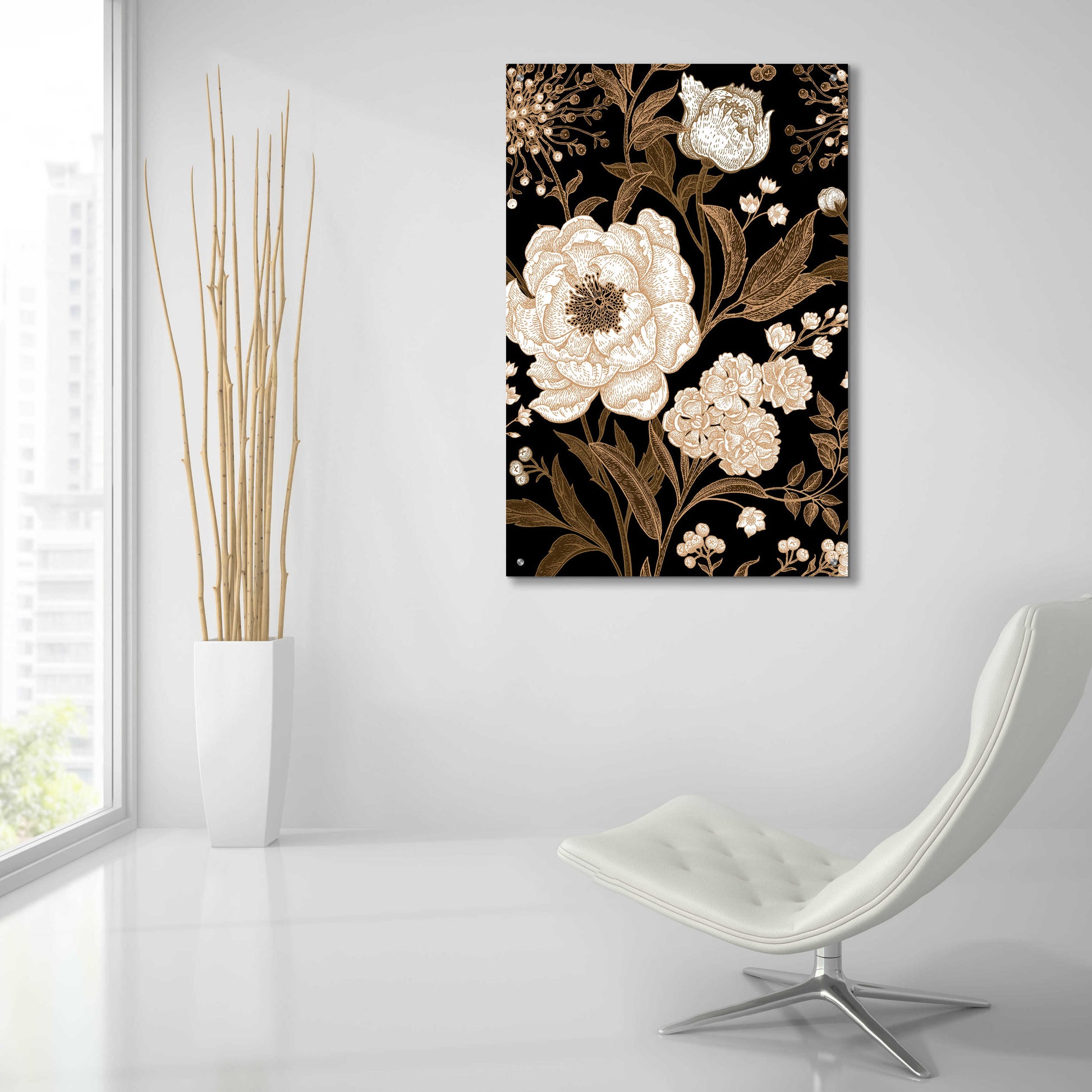 Epic Art 'Golden Rose' by Incado, Acrylic Glass Wall Art,24x36