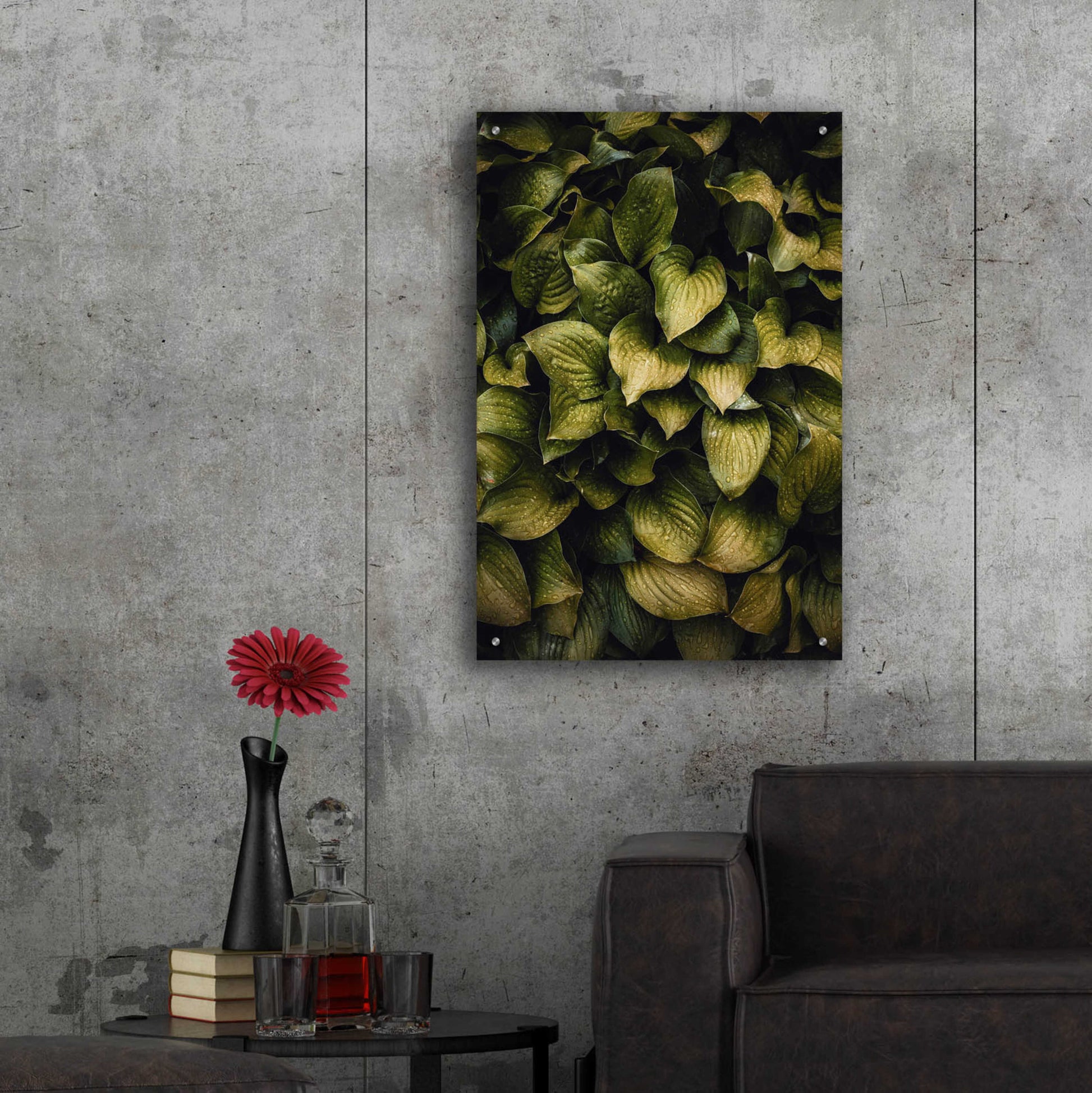 Epic Art 'Hostas Leaves' by Incado, Acrylic Glass Wall Art,24x36