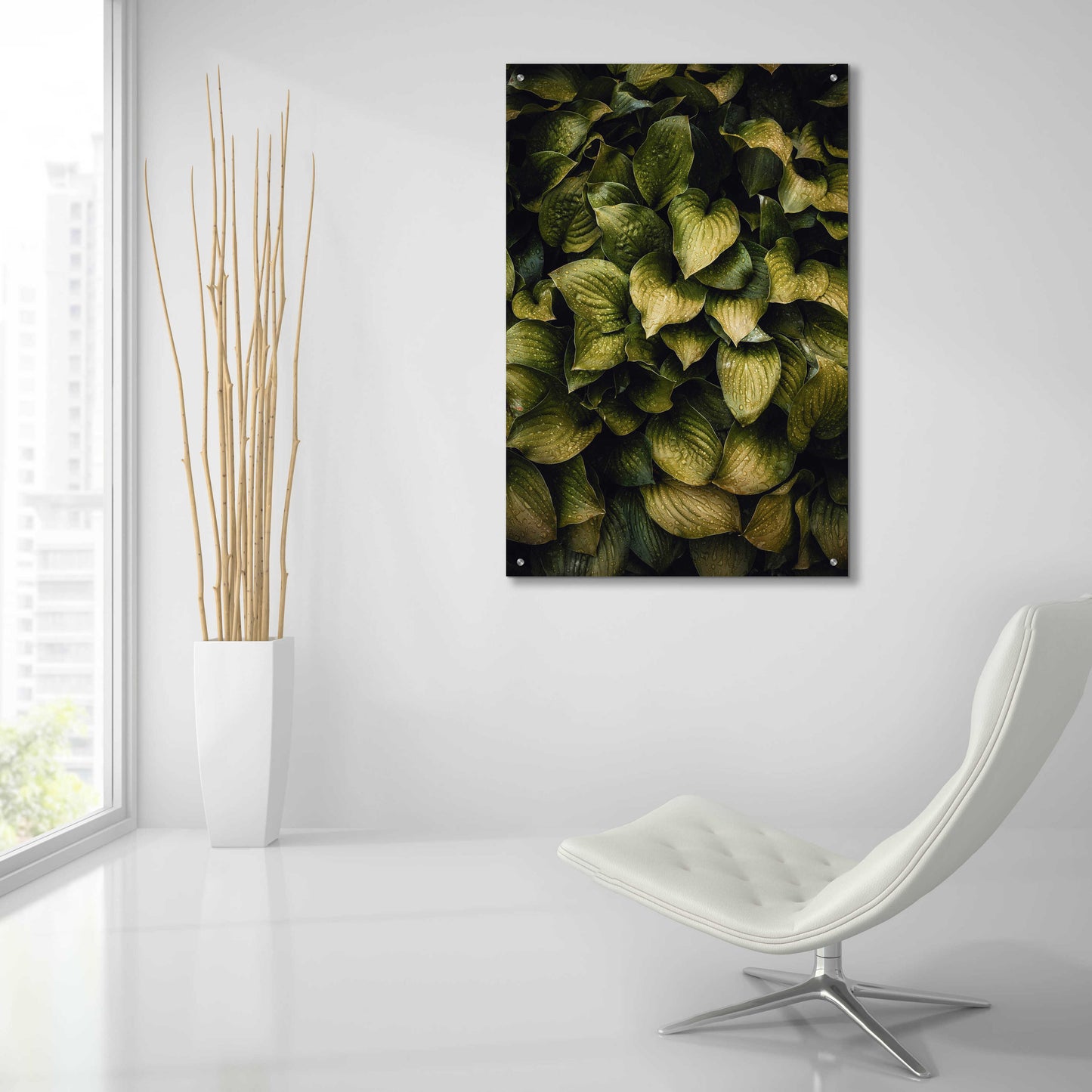 Epic Art 'Hostas Leaves' by Incado, Acrylic Glass Wall Art,24x36