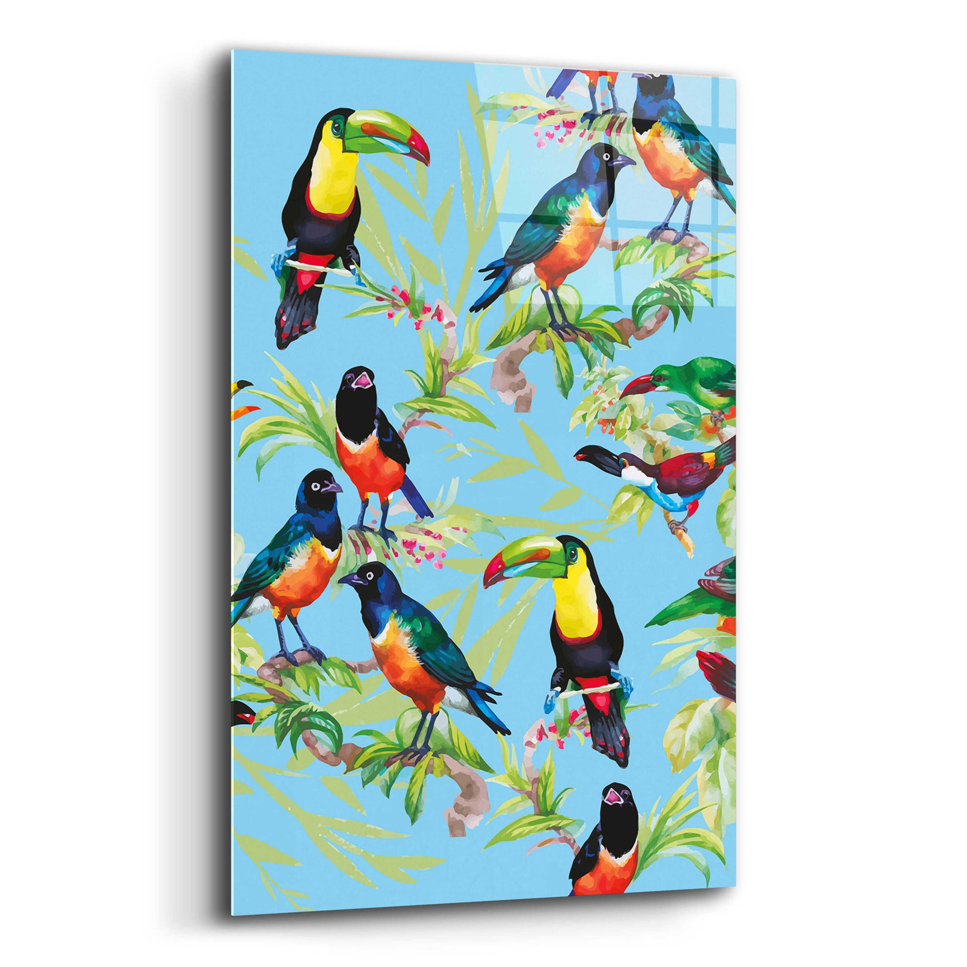 Epic Art 'Jungle Birds' by Incado, Acrylic Glass Wall Art,12x16