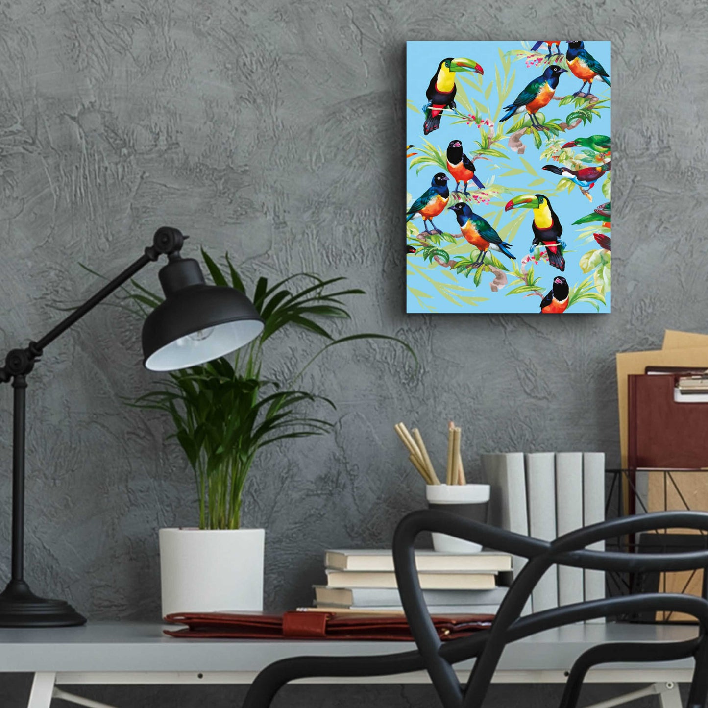 Epic Art 'Jungle Birds' by Incado, Acrylic Glass Wall Art,12x16