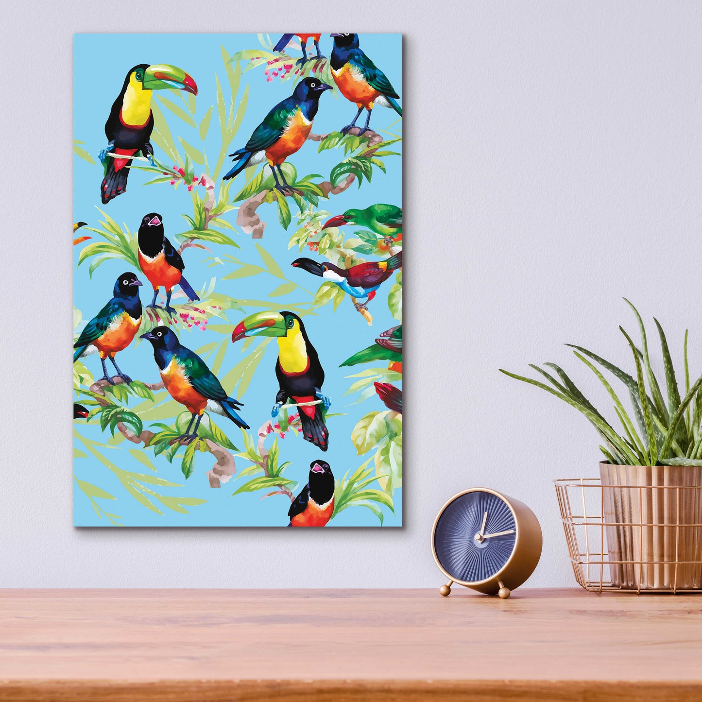 Epic Art 'Jungle Birds' by Incado, Acrylic Glass Wall Art,12x16