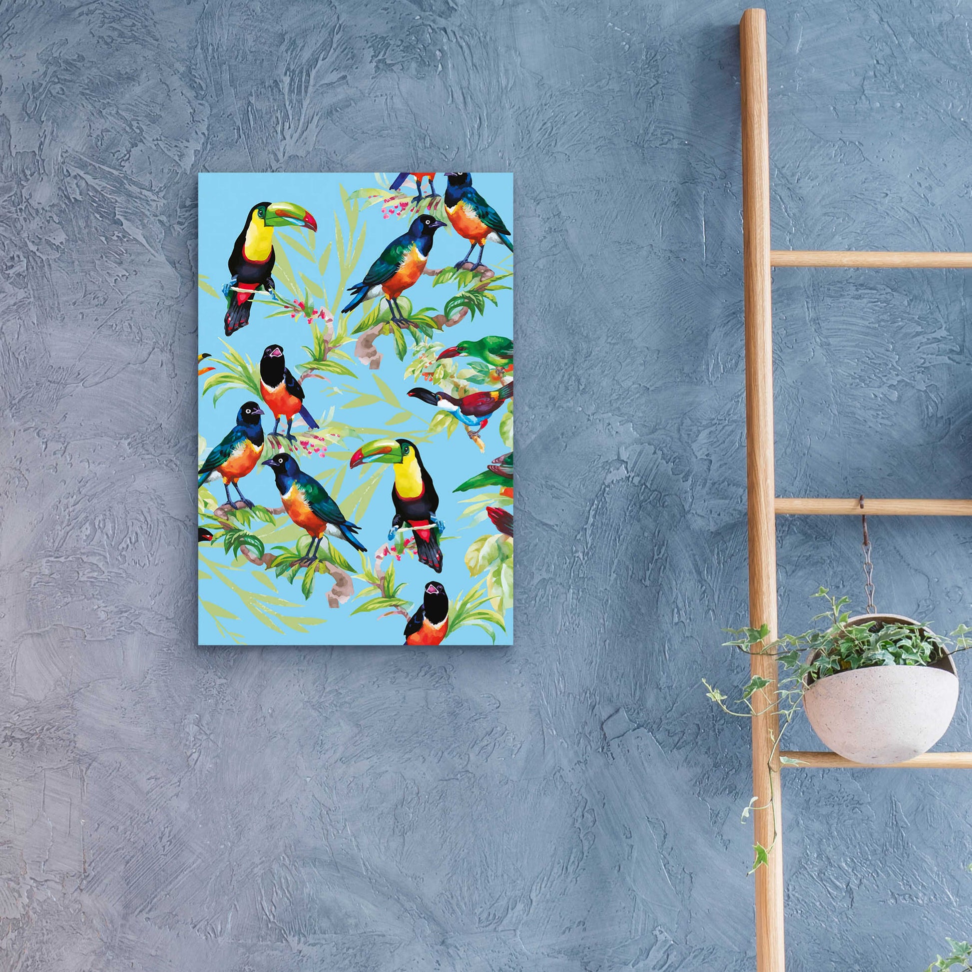 Epic Art 'Jungle Birds' by Incado, Acrylic Glass Wall Art,16x24