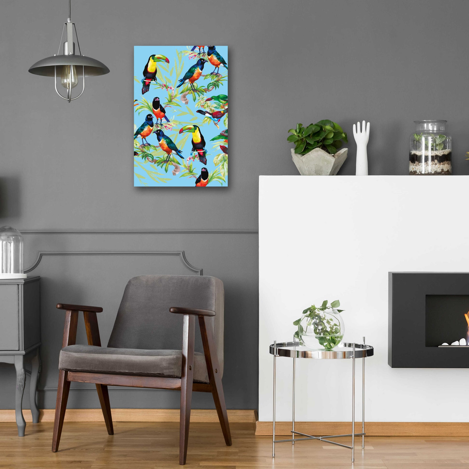 Epic Art 'Jungle Birds' by Incado, Acrylic Glass Wall Art,16x24