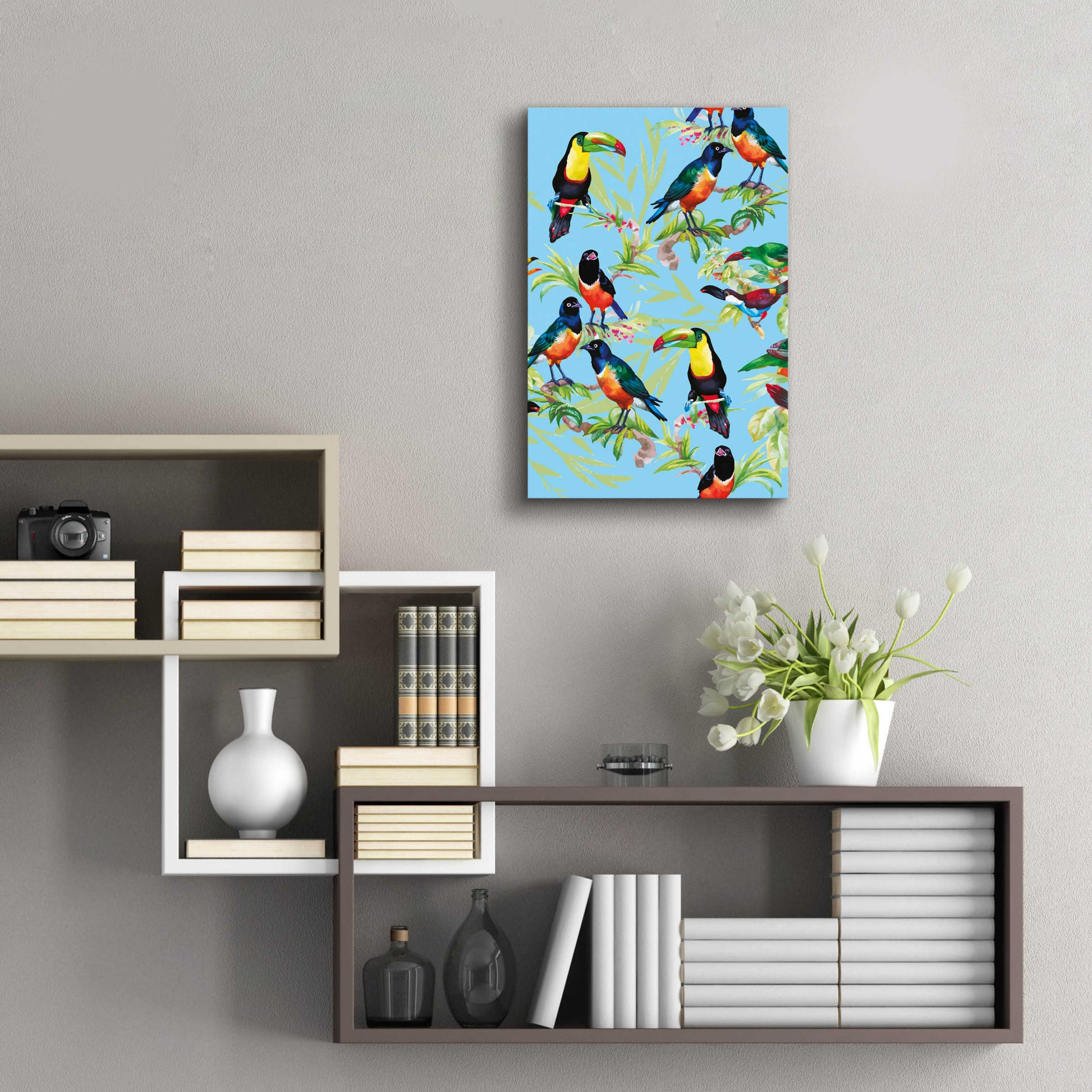 Epic Art 'Jungle Birds' by Incado, Acrylic Glass Wall Art,16x24