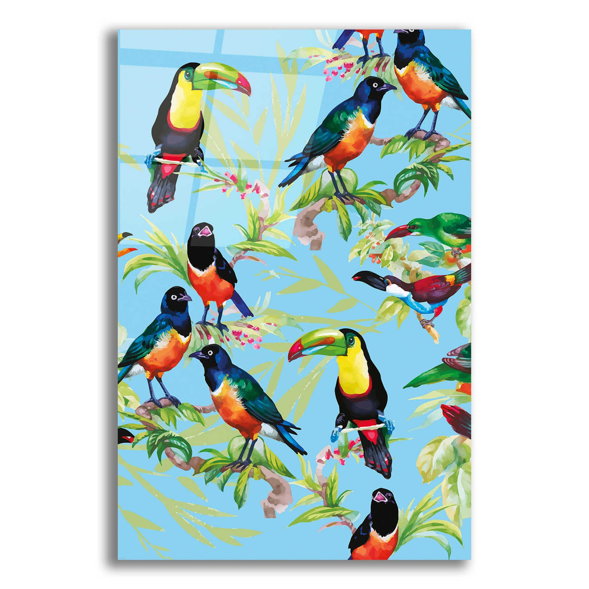 Epic Art 'Jungle Birds' by Incado, Acrylic Glass Wall Art