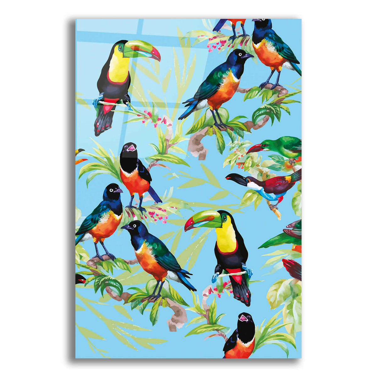Epic Art 'Jungle Birds' by Incado, Acrylic Glass Wall Art