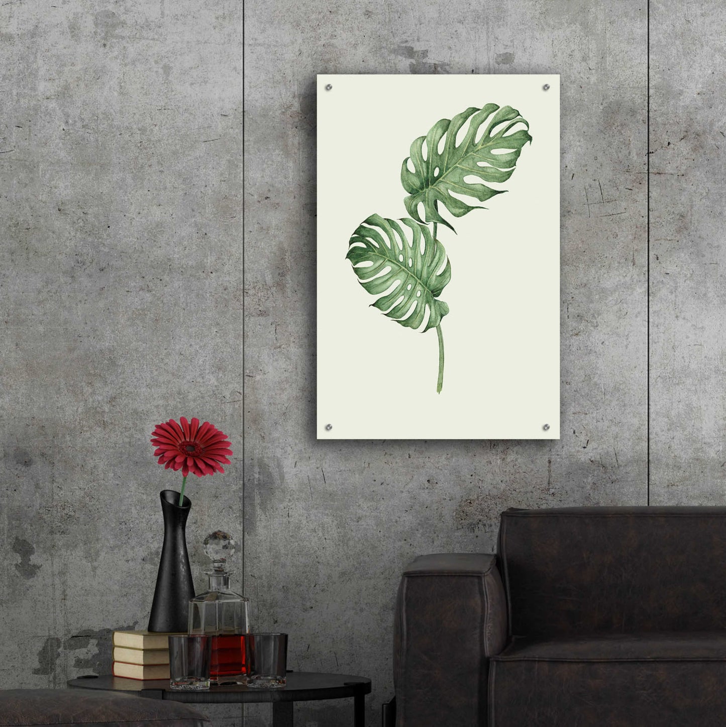 Epic Art 'Leaf Green' by Incado, Acrylic Glass Wall Art,24x36