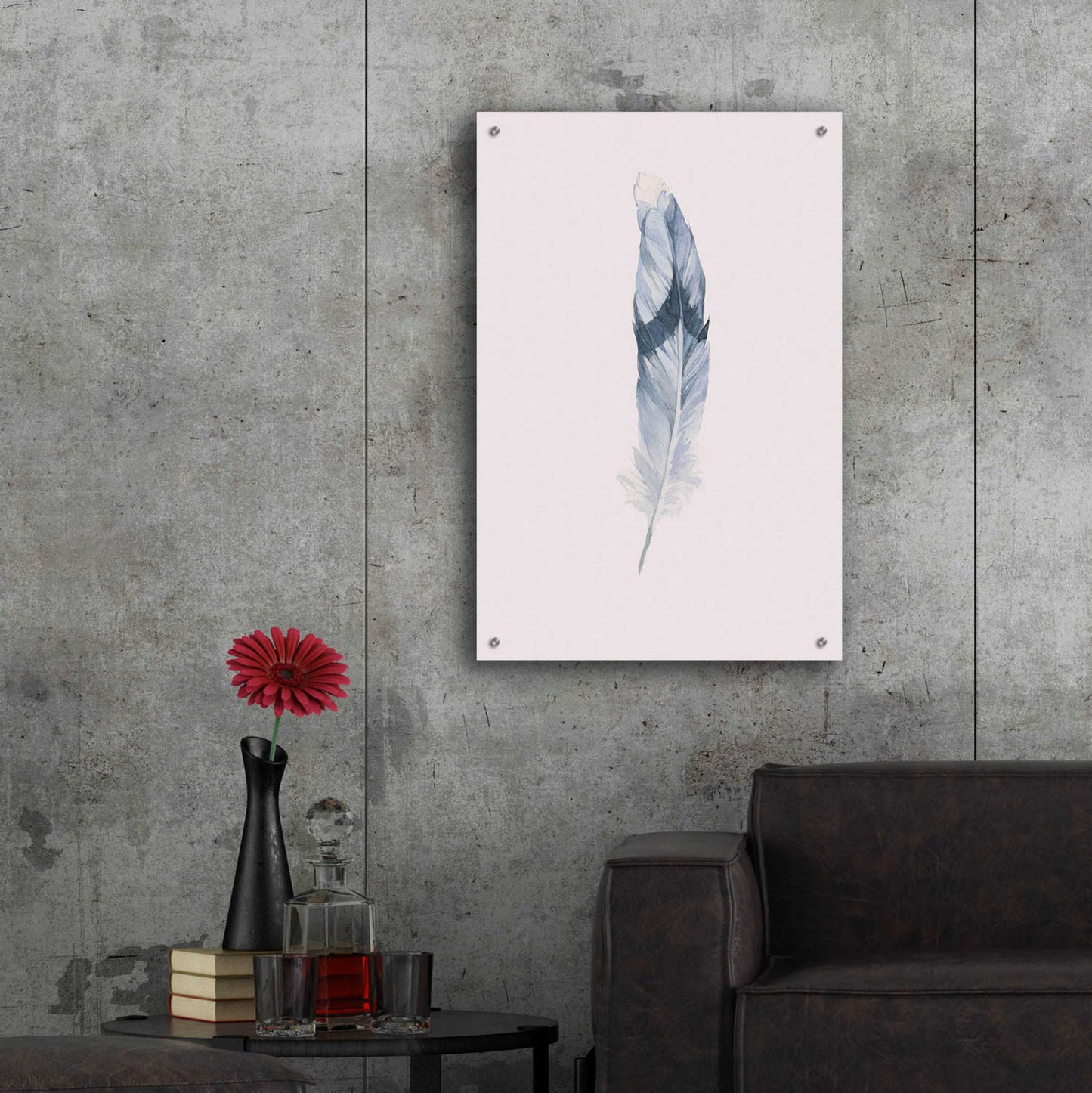 Epic Art 'Pink Feather' by Incado, Acrylic Glass Wall Art,24x36