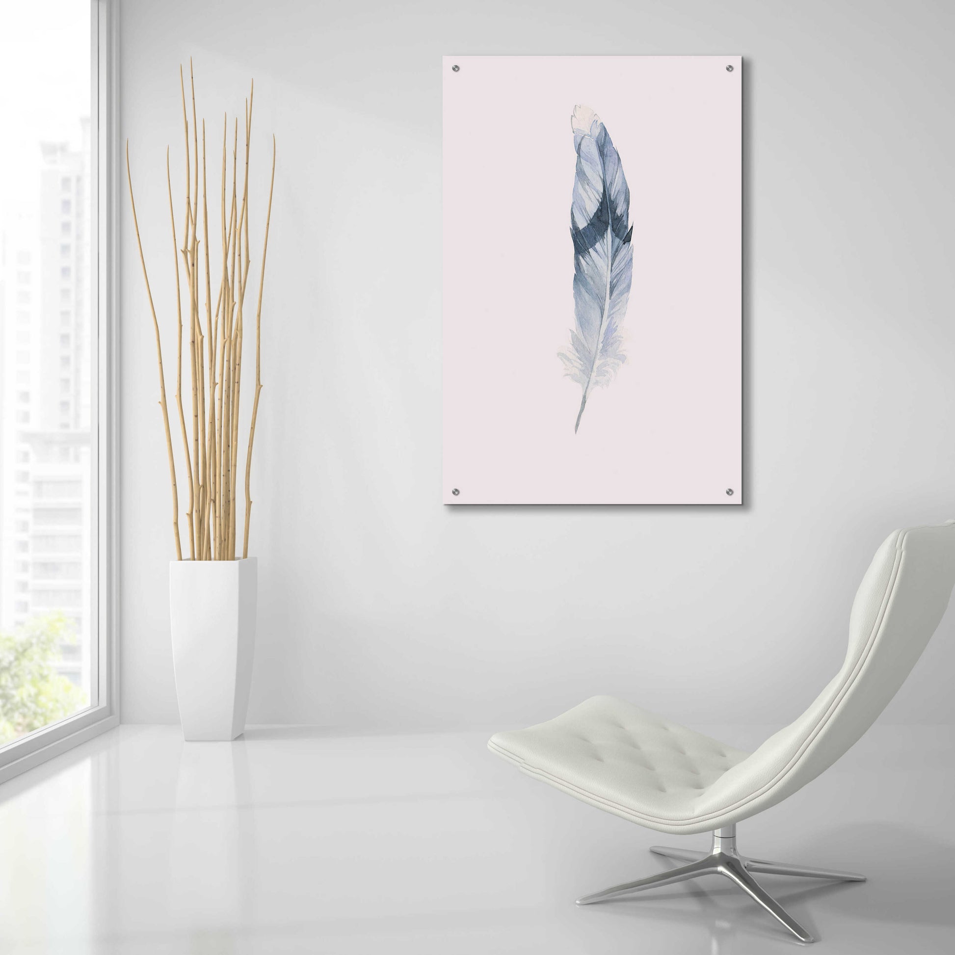 Epic Art 'Pink Feather' by Incado, Acrylic Glass Wall Art,24x36