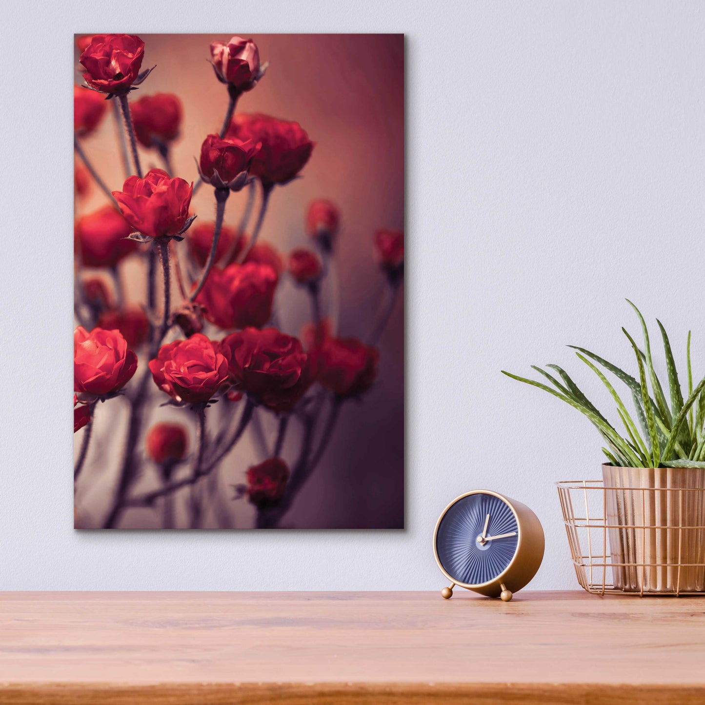 Epic Art 'Red Flowers' by Incado, Acrylic Glass Wall Art,12x16