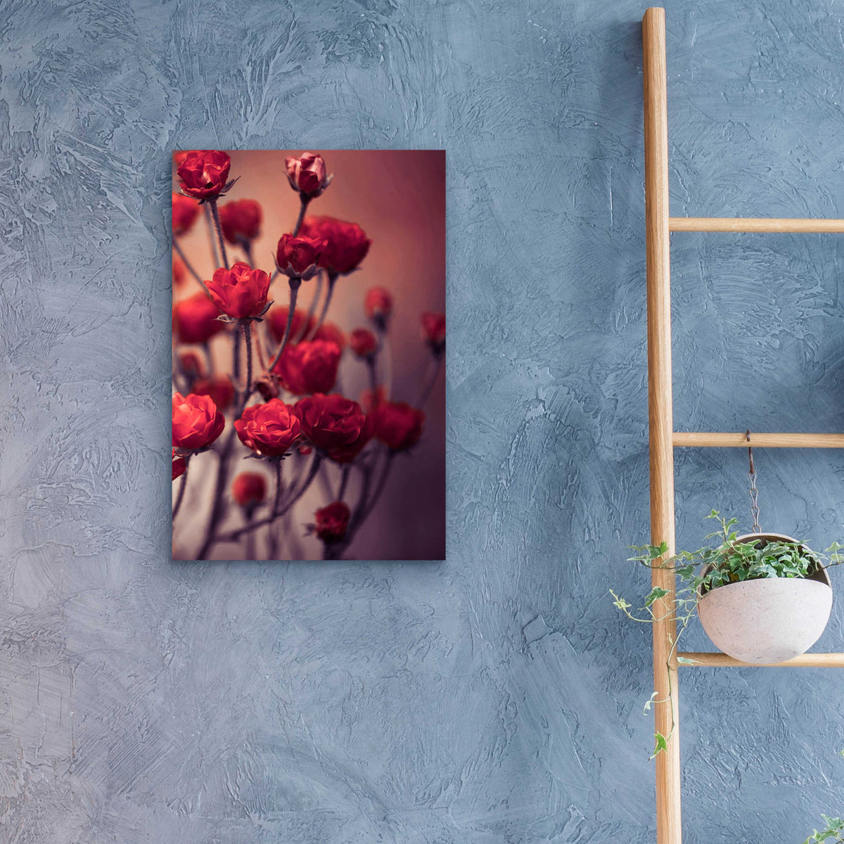 Epic Art 'Red Flowers' by Incado, Acrylic Glass Wall Art,16x24