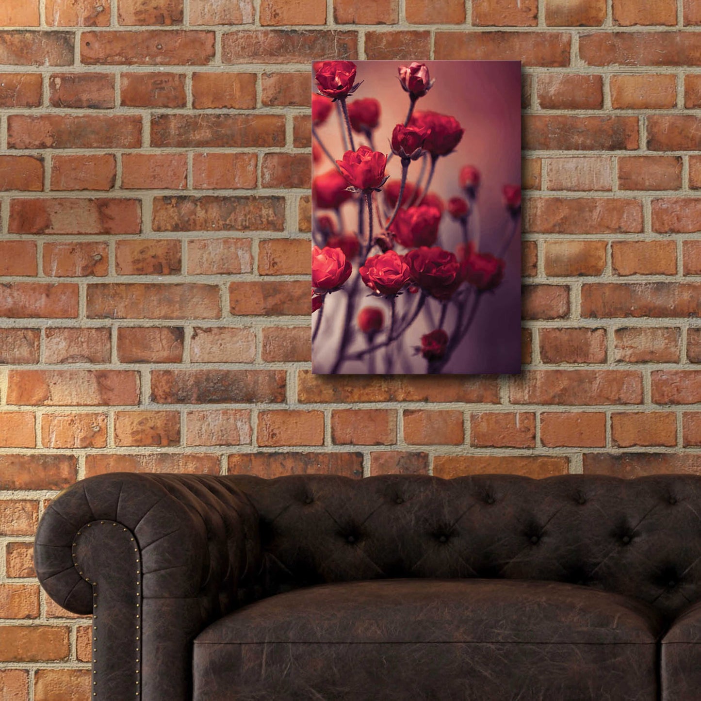 Epic Art 'Red Flowers' by Incado, Acrylic Glass Wall Art,16x24