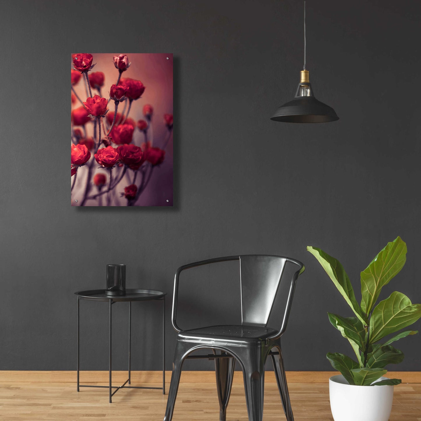 Epic Art 'Red Flowers' by Incado, Acrylic Glass Wall Art,24x36