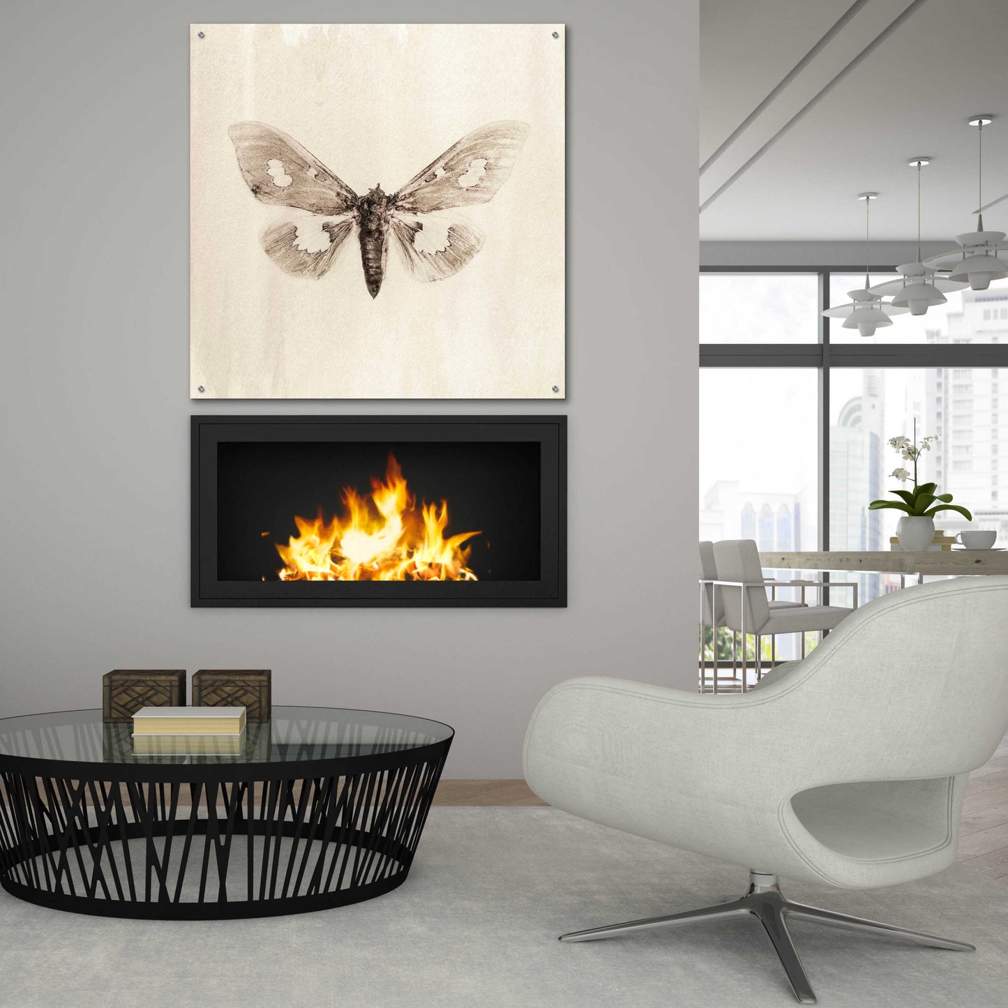 Epic Art 'Sepia Moth' by Incado, Acrylic Glass Wall Art,36x36