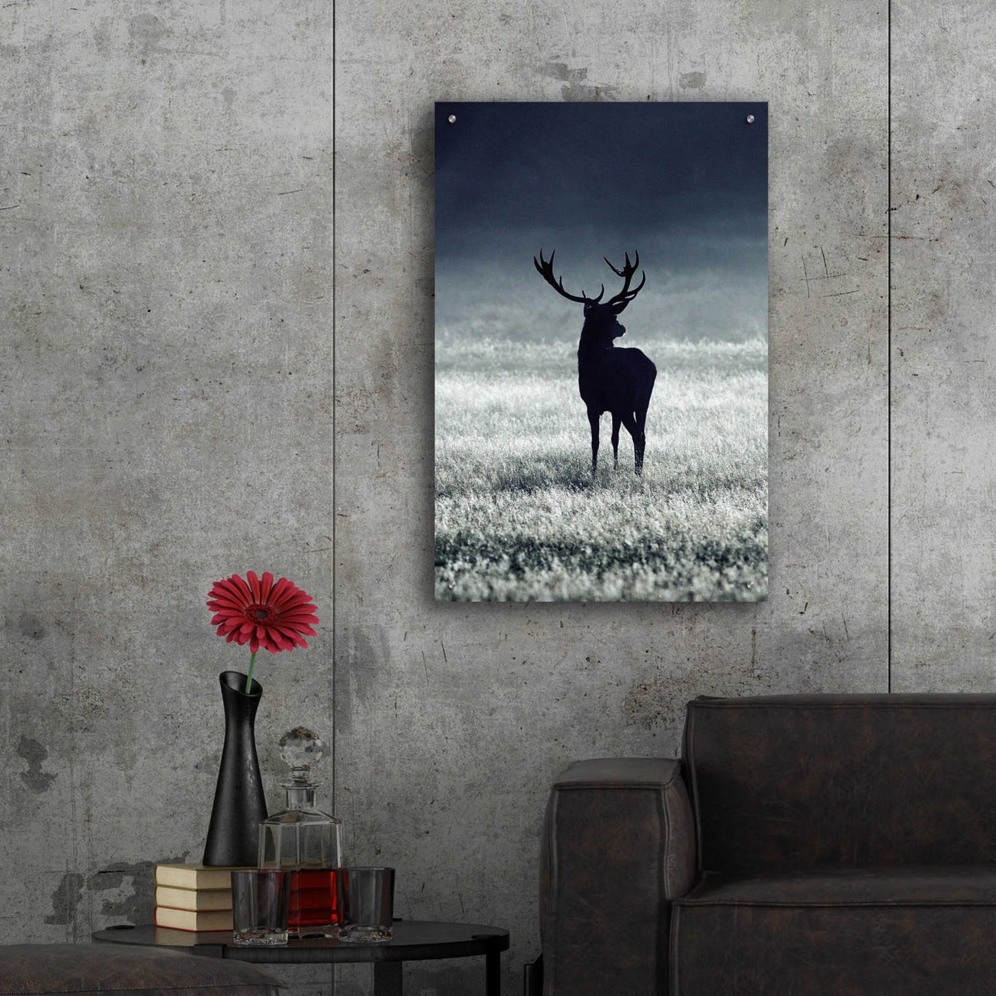 Epic Art 'Silhouette Deer' by Incado, Acrylic Glass Wall Art,24x36