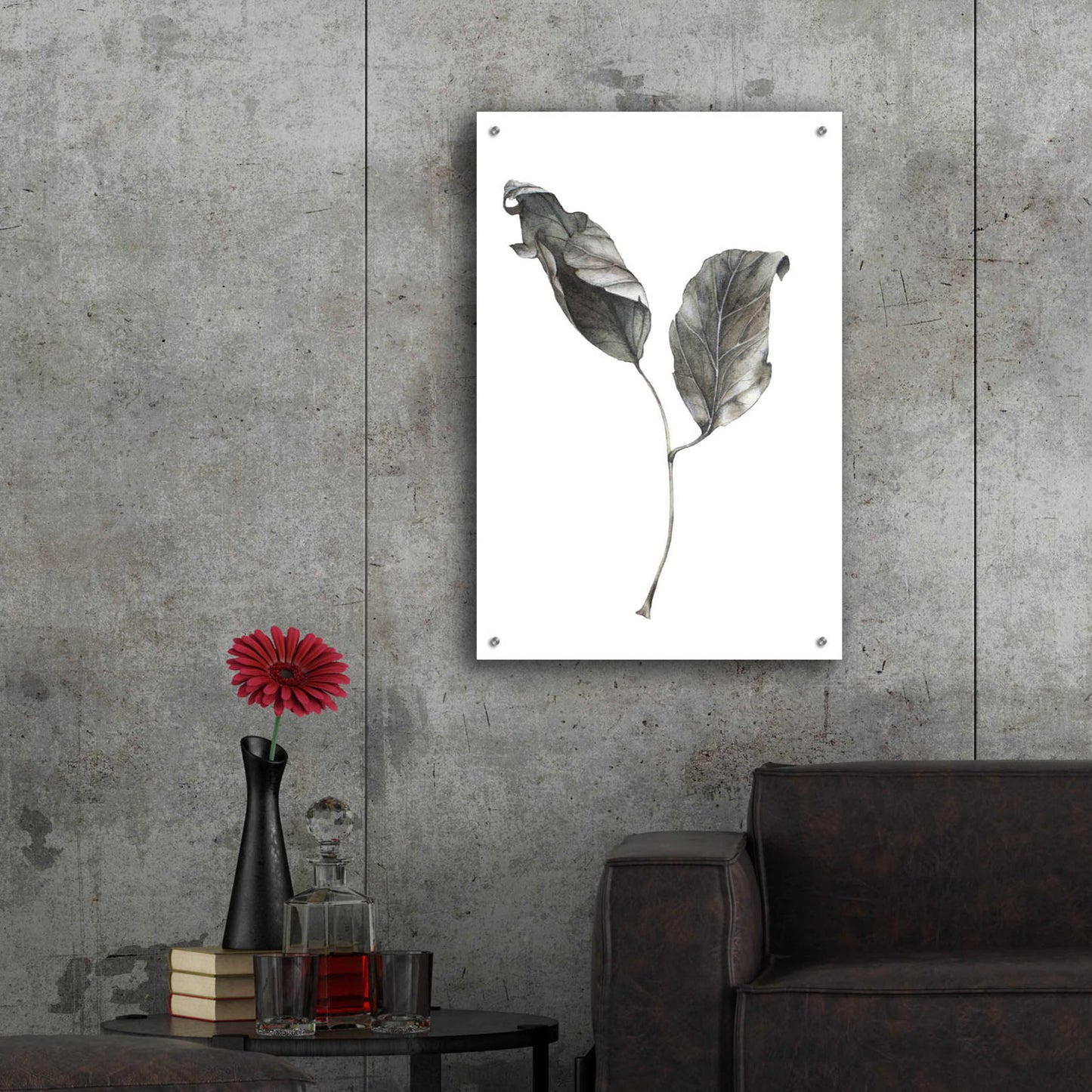 Epic Art 'Silver Leaf' by Incado, Acrylic Glass Wall Art,24x36