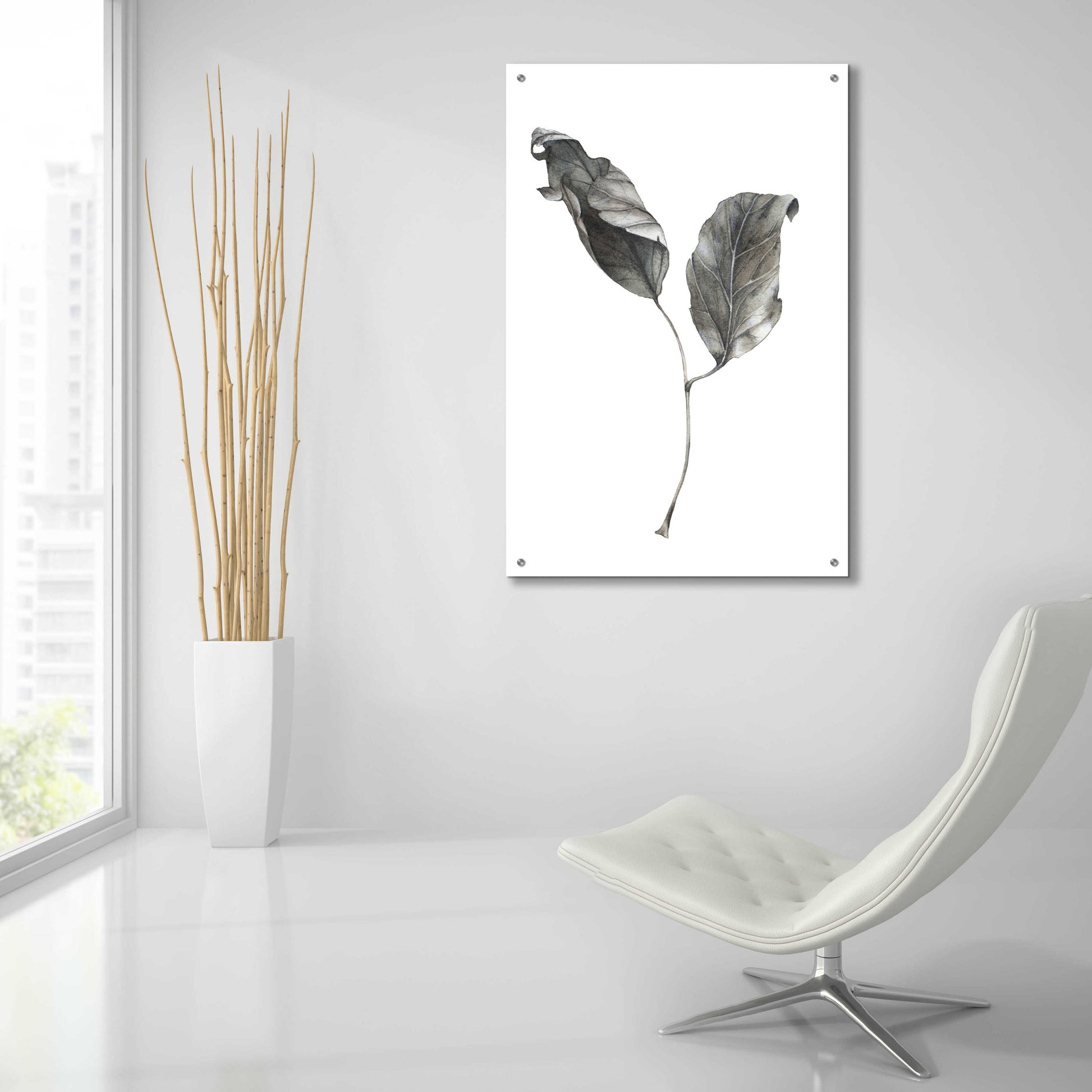 Epic Art 'Silver Leaf' by Incado, Acrylic Glass Wall Art,24x36