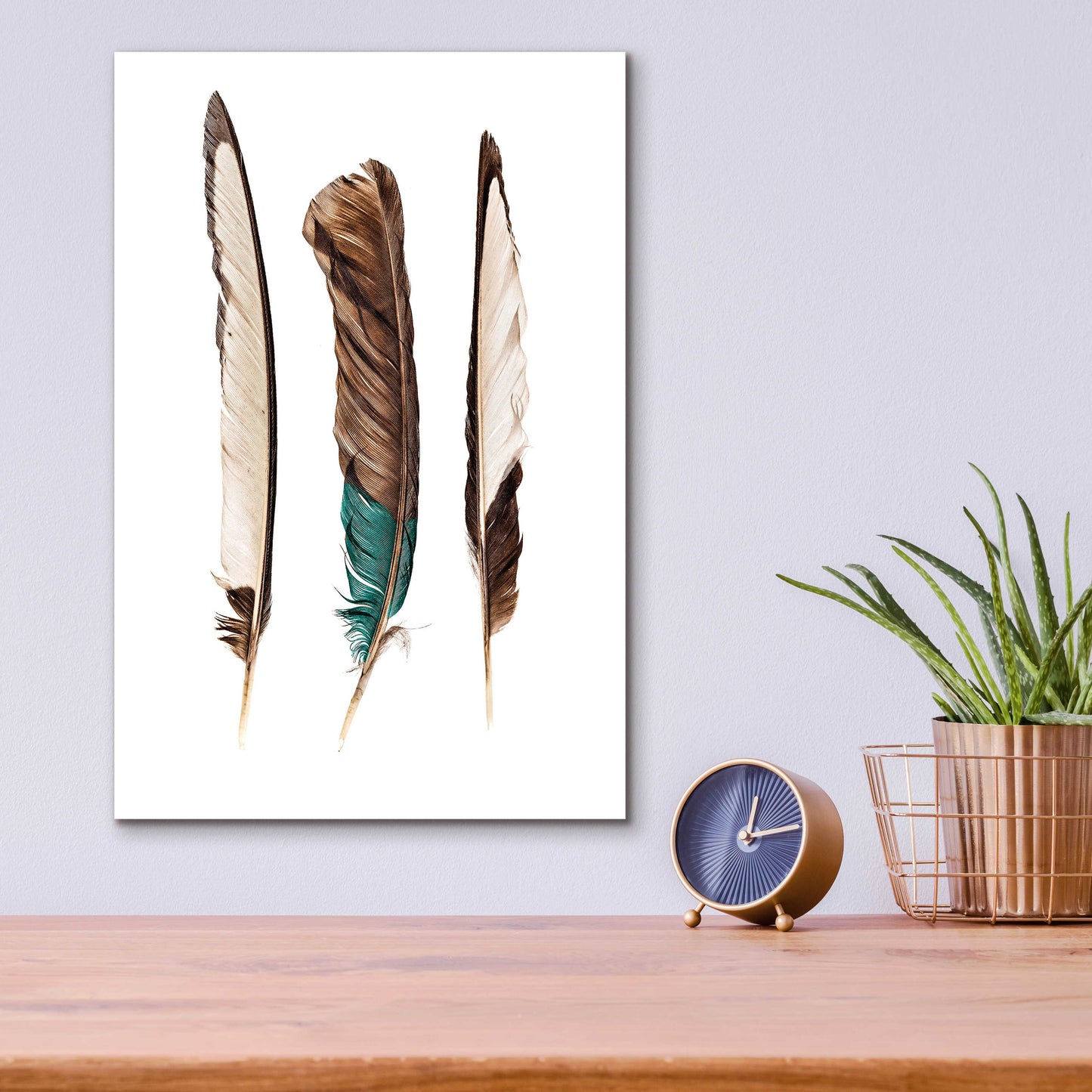 Epic Art 'Three Feathers' by Incado, Acrylic Glass Wall Art,12x16