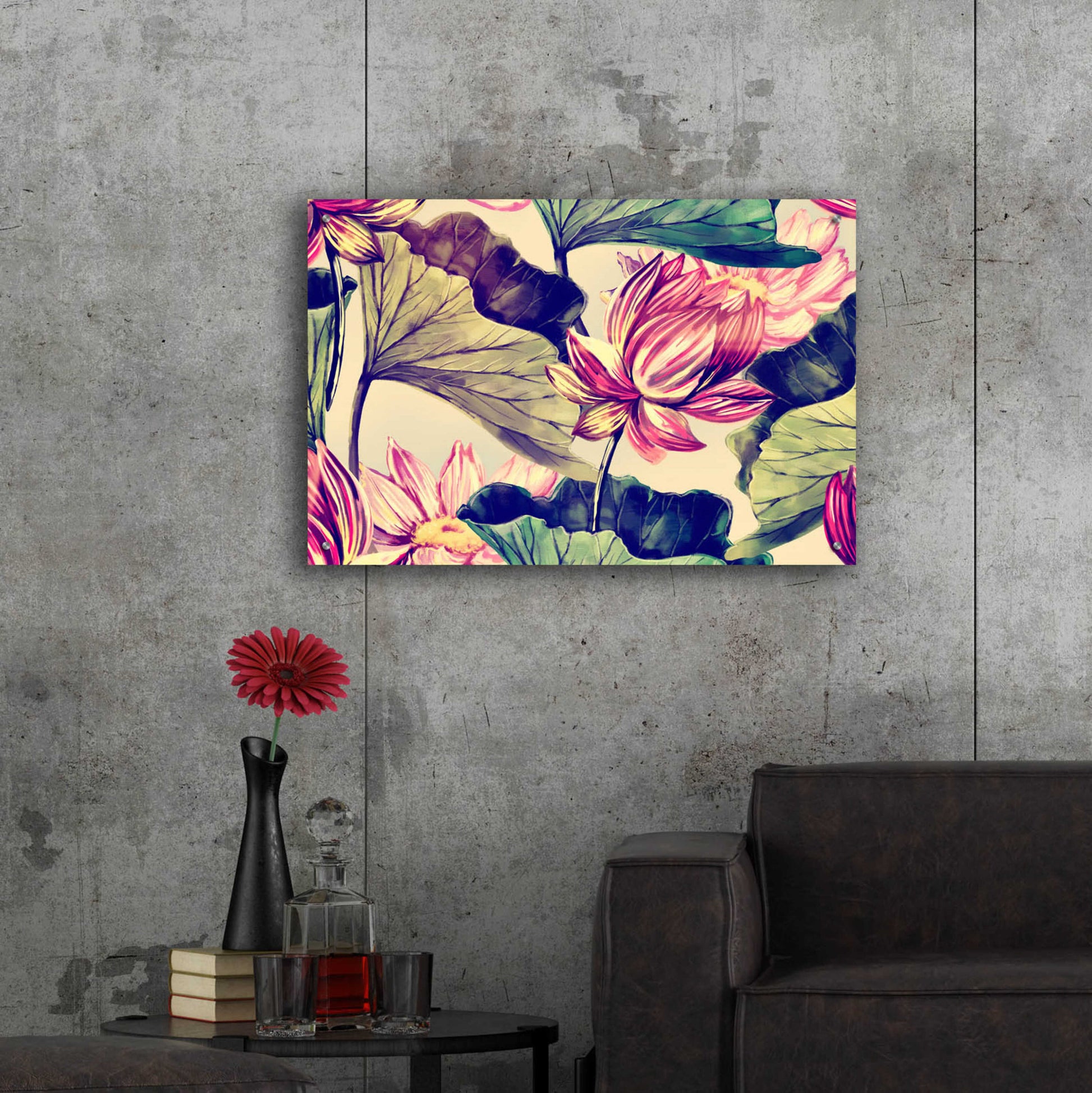 Epic Art 'Water Lily' by Incado, Acrylic Glass Wall Art,36x24