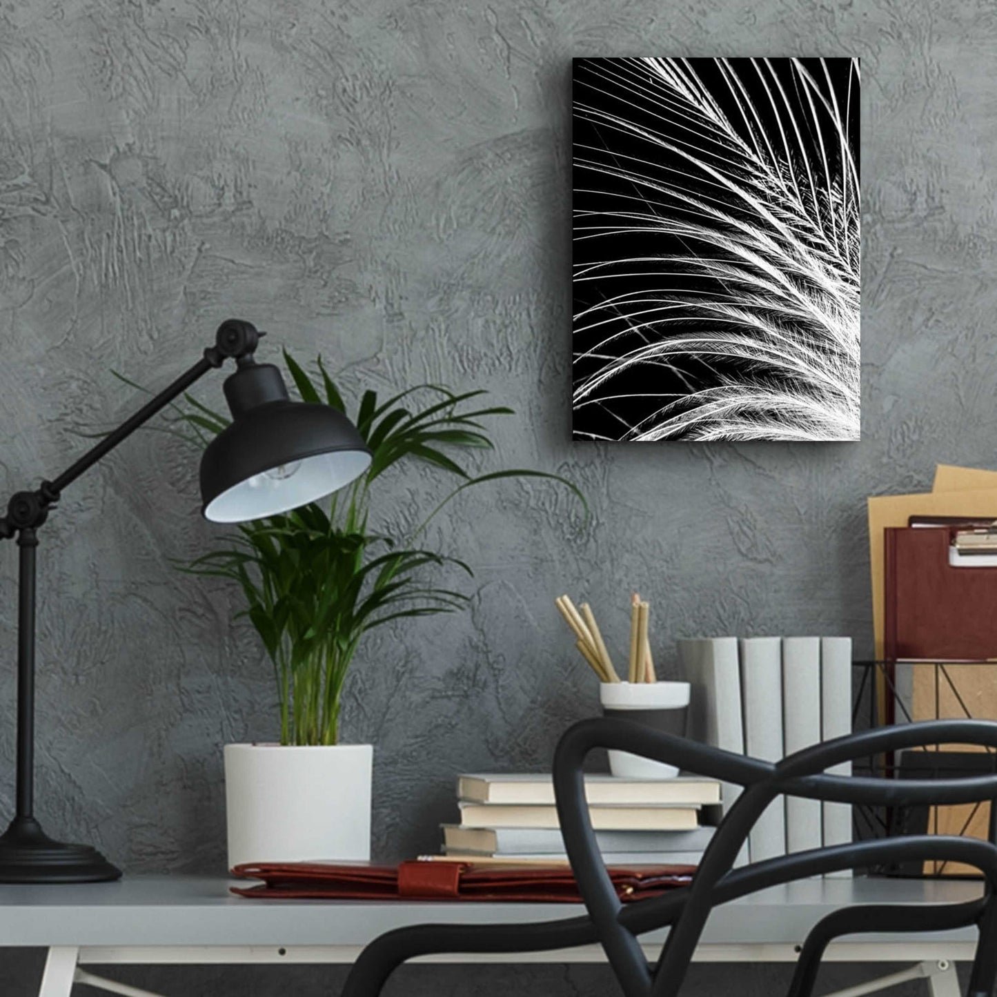 Epic Art 'White Feather' by Incado, Acrylic Glass Wall Art,12x16