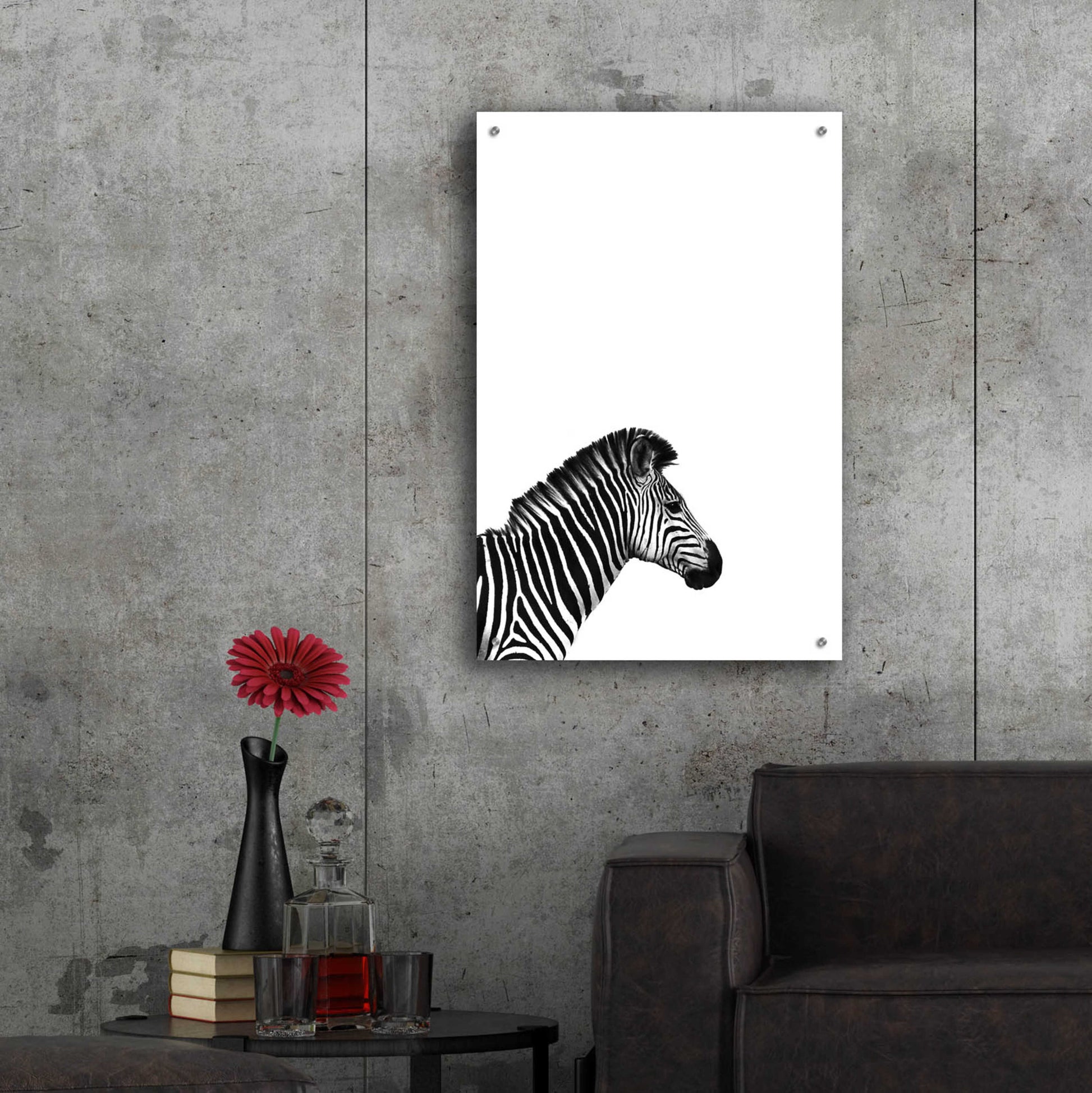 Epic Art 'Zebra 2' by Incado, Acrylic Glass Wall Art,24x36