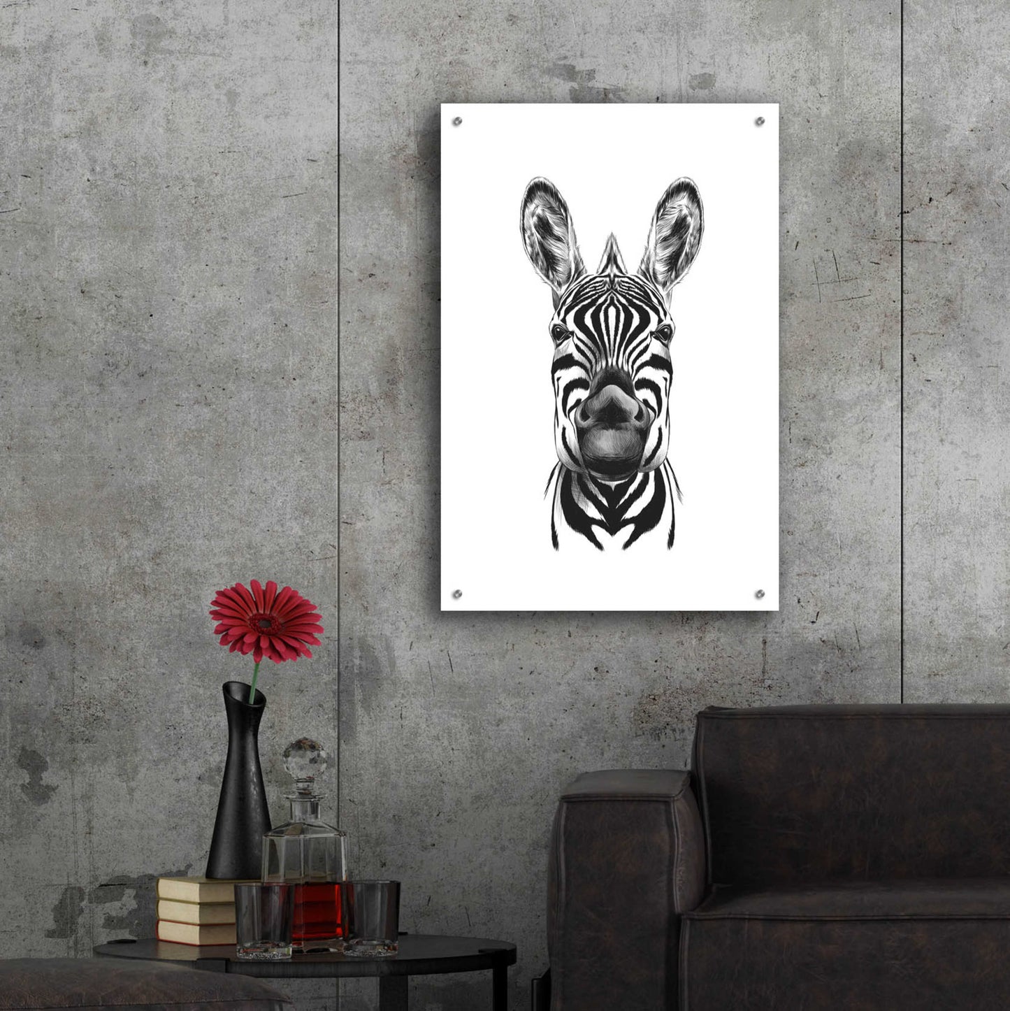 Epic Art 'Zebra Illustration' by Incado, Acrylic Glass Wall Art,24x36