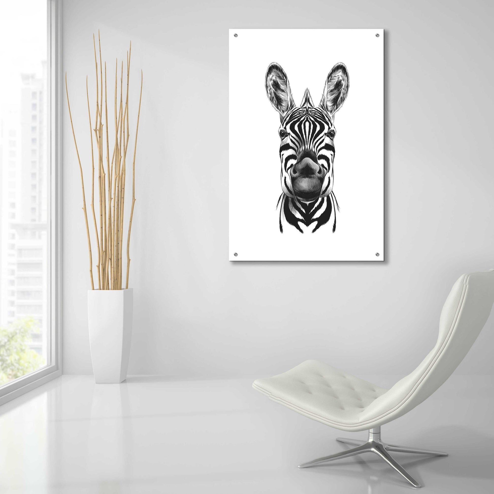 Epic Art 'Zebra Illustration' by Incado, Acrylic Glass Wall Art,24x36