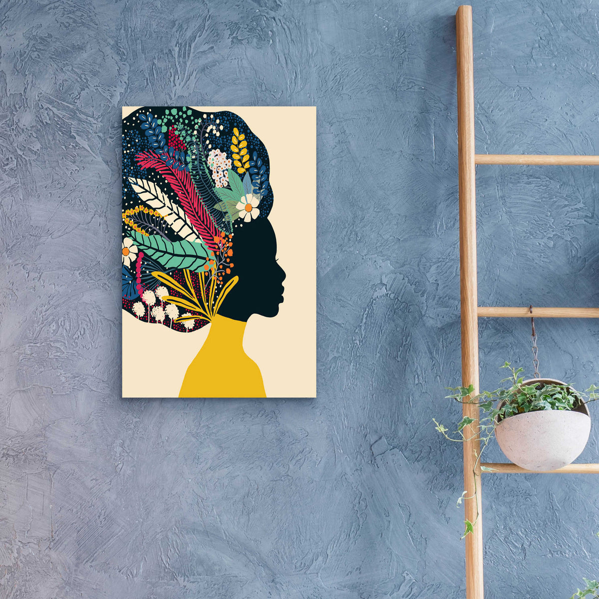 Epic Art 'Afro Woman In Yellow' by Ioana Horvat, Acrylic Glass Wall Art,16x24