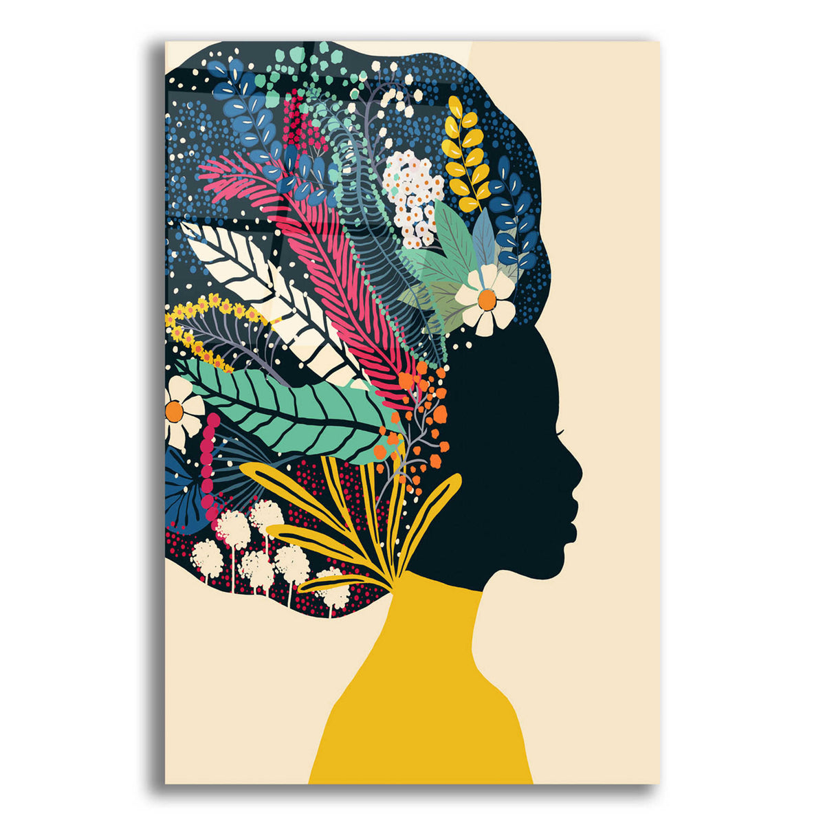 Epic Art 'Afro Woman In Yellow' by Ioana Horvat, Acrylic Glass Wall Art