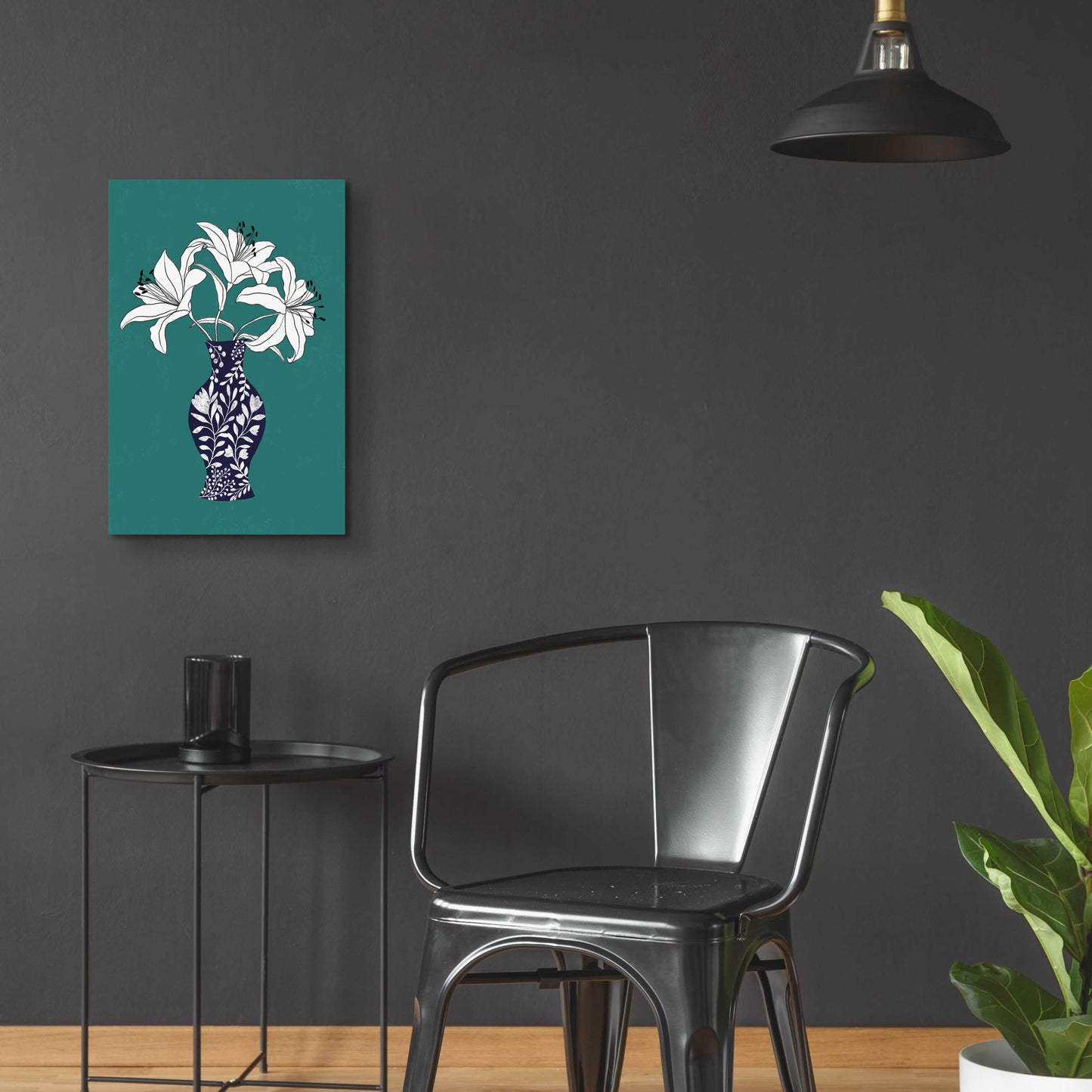 Epic Art 'Lily On Teal' by Ioana Horvat, Acrylic Glass Wall Art,16x24