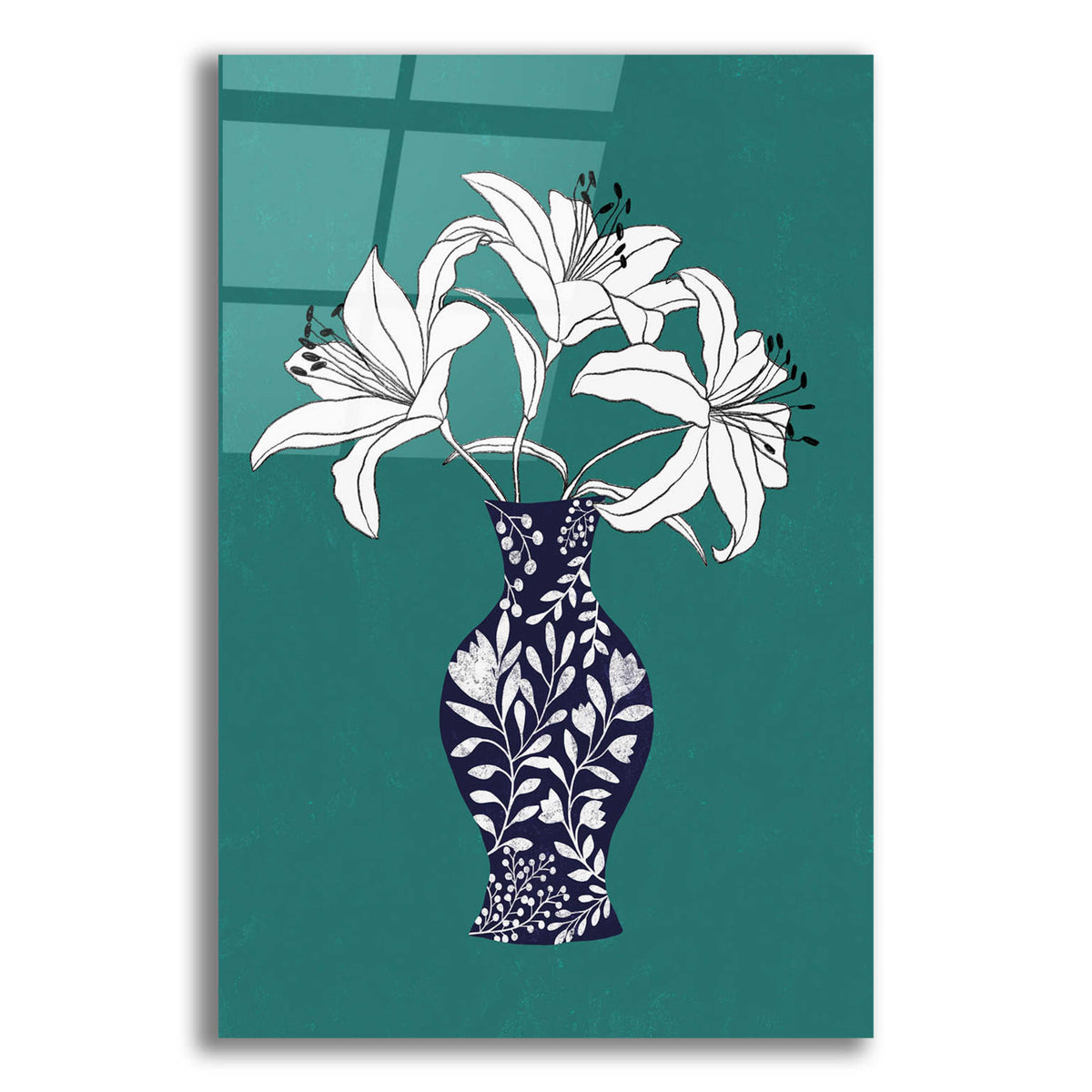 Epic Art 'Lily On Teal' by Ioana Horvat, Acrylic Glass Wall Art