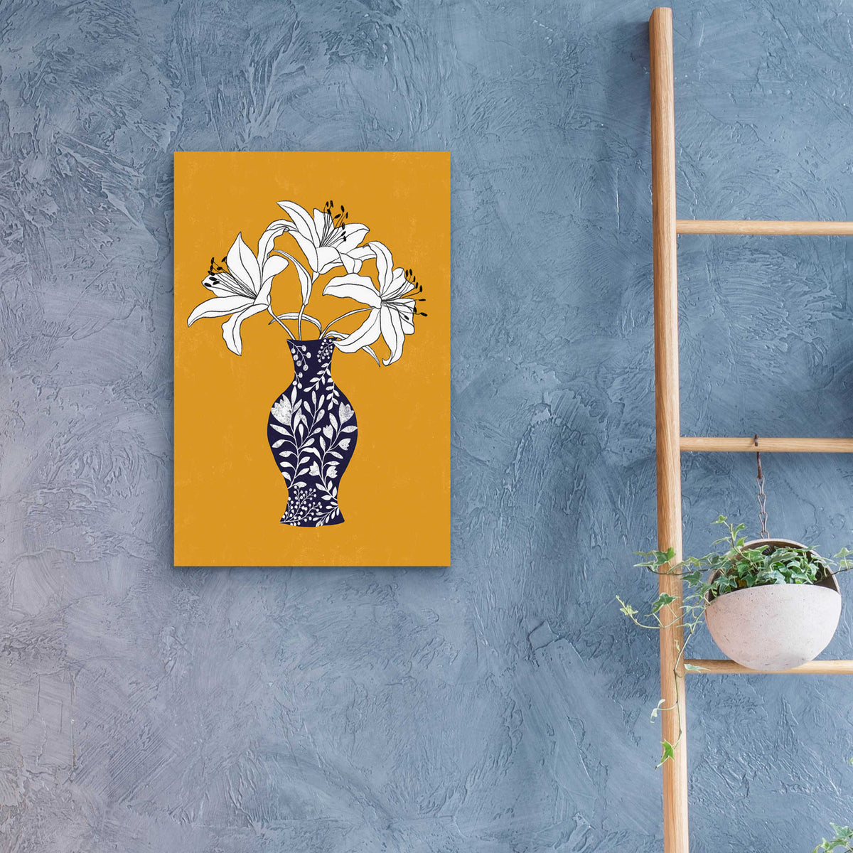 Epic Art 'Lily On Yellow' by Ioana Horvat, Acrylic Glass Wall Art,16x24