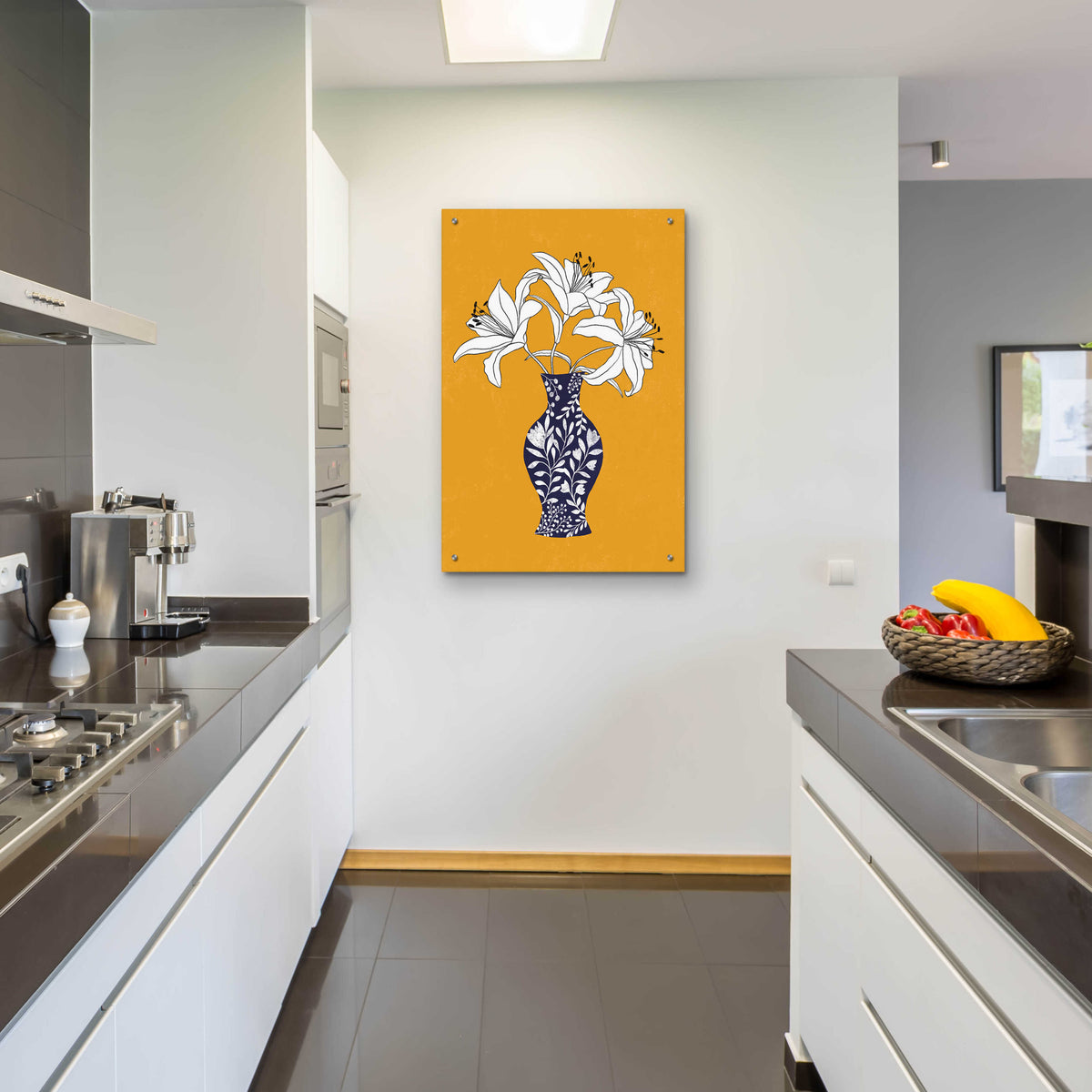 Epic Art 'Lily On Yellow' by Ioana Horvat, Acrylic Glass Wall Art,24x36