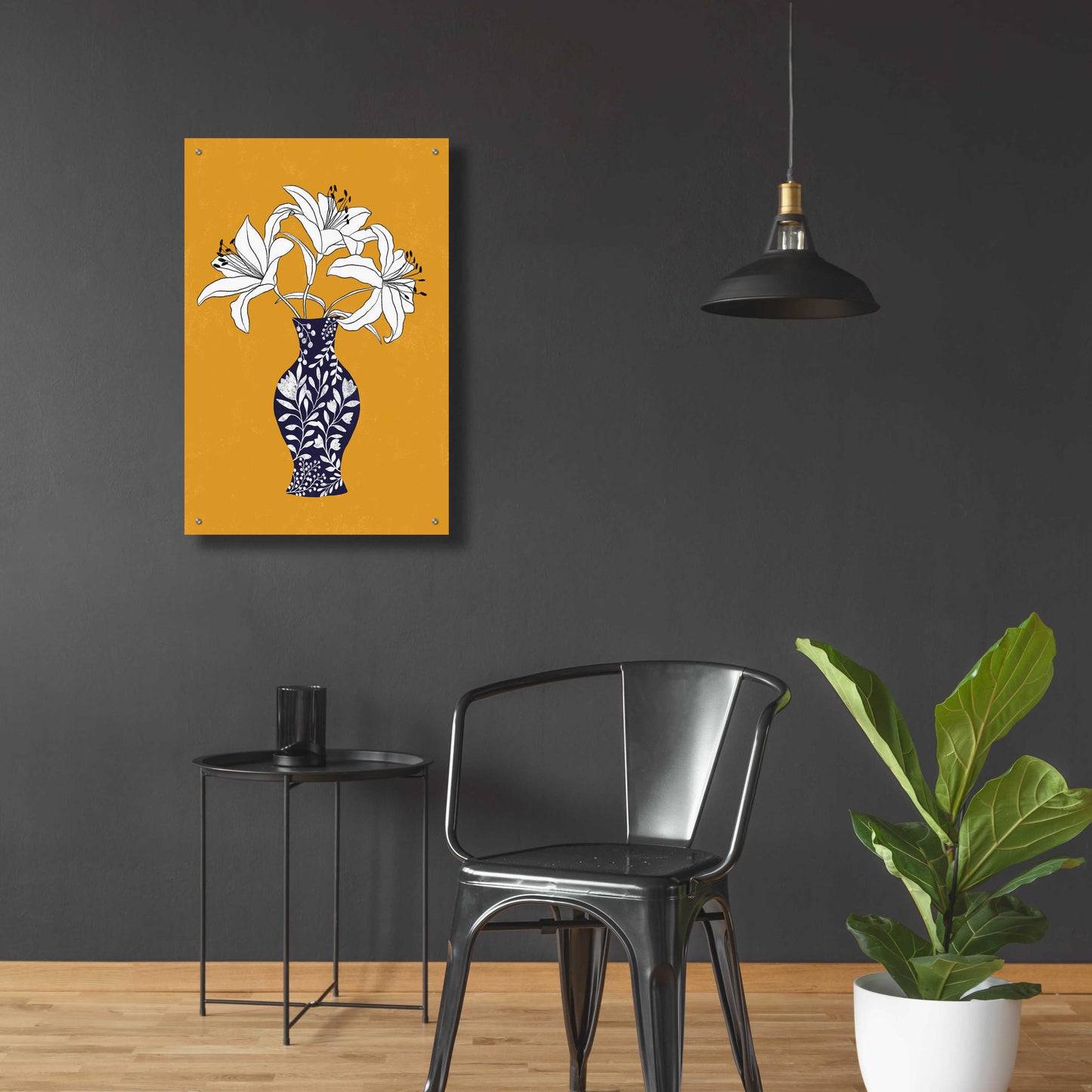 Epic Art 'Lily On Yellow' by Ioana Horvat, Acrylic Glass Wall Art,24x36