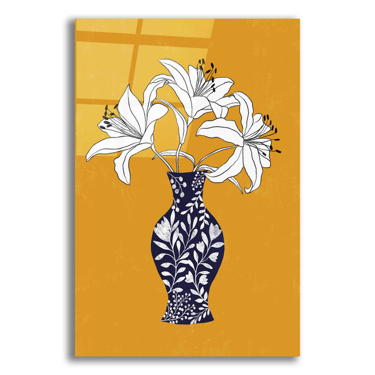 Epic Art 'Lily On Yellow' by Ioana Horvat, Acrylic Glass Wall Art