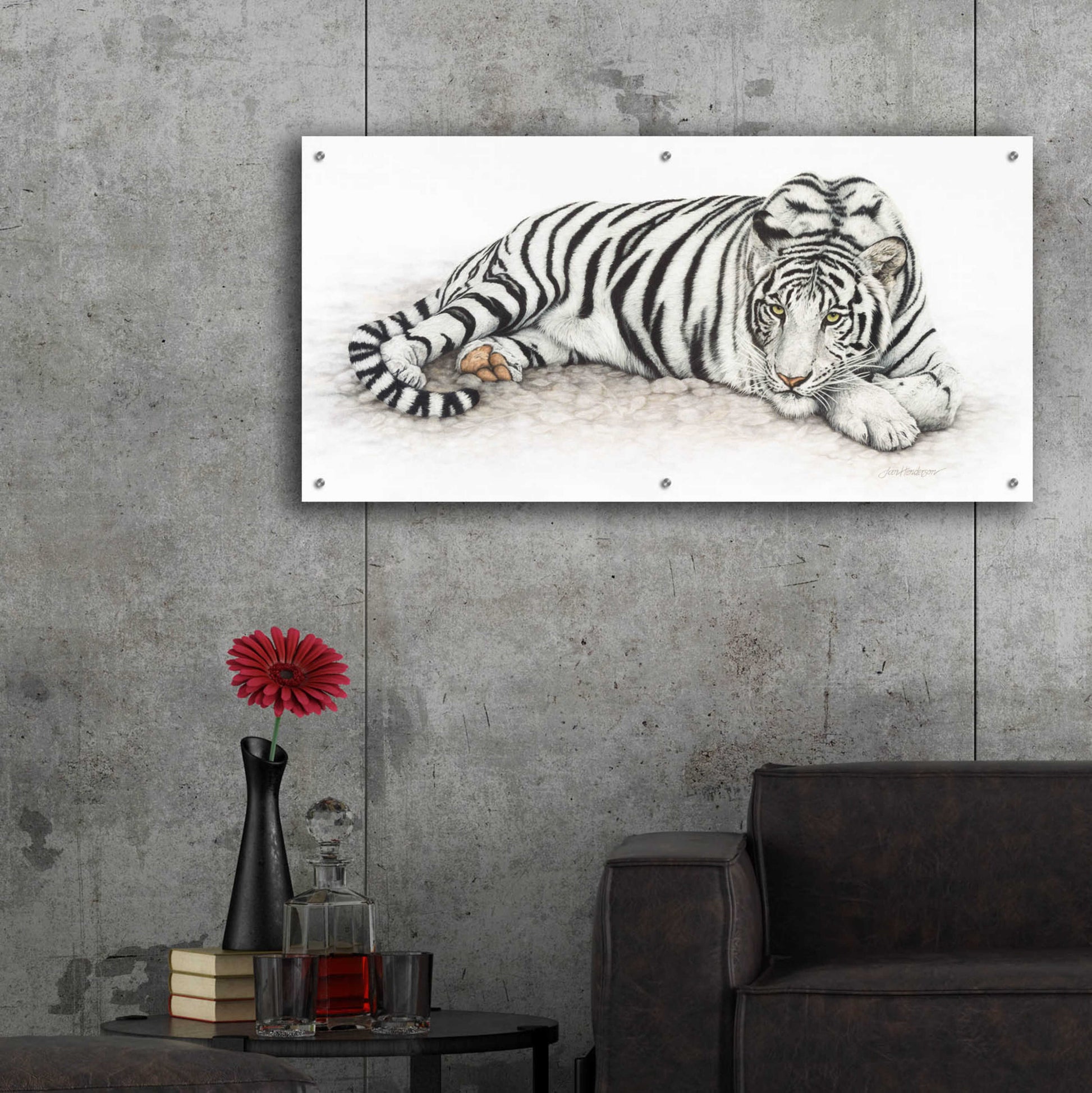 Epic Art 'Siberian Tiger' by Jan Henderson, Acrylic Glass Wall Art,48x24